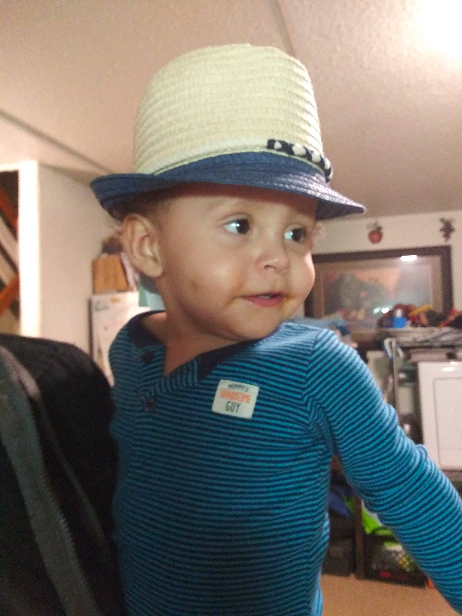 Esteban joined the competition — help win amazing prizes! child, clothing, fashion_accessory, fedora, hat, headgear, headwear, person, sun_hat, toddler