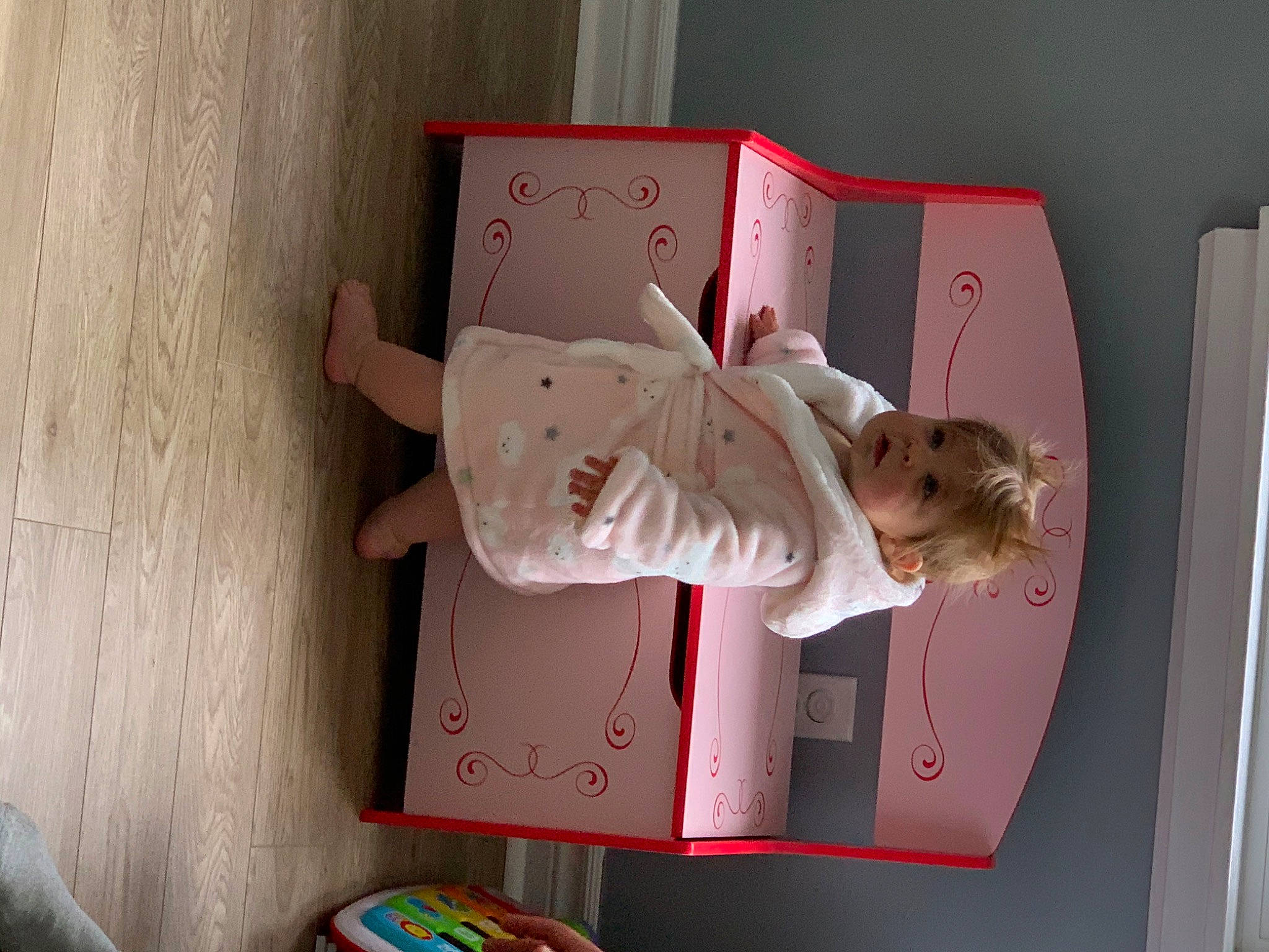 Harlie joined the competition — help win amazing prizes! child, furniture, person, pink, room, textile