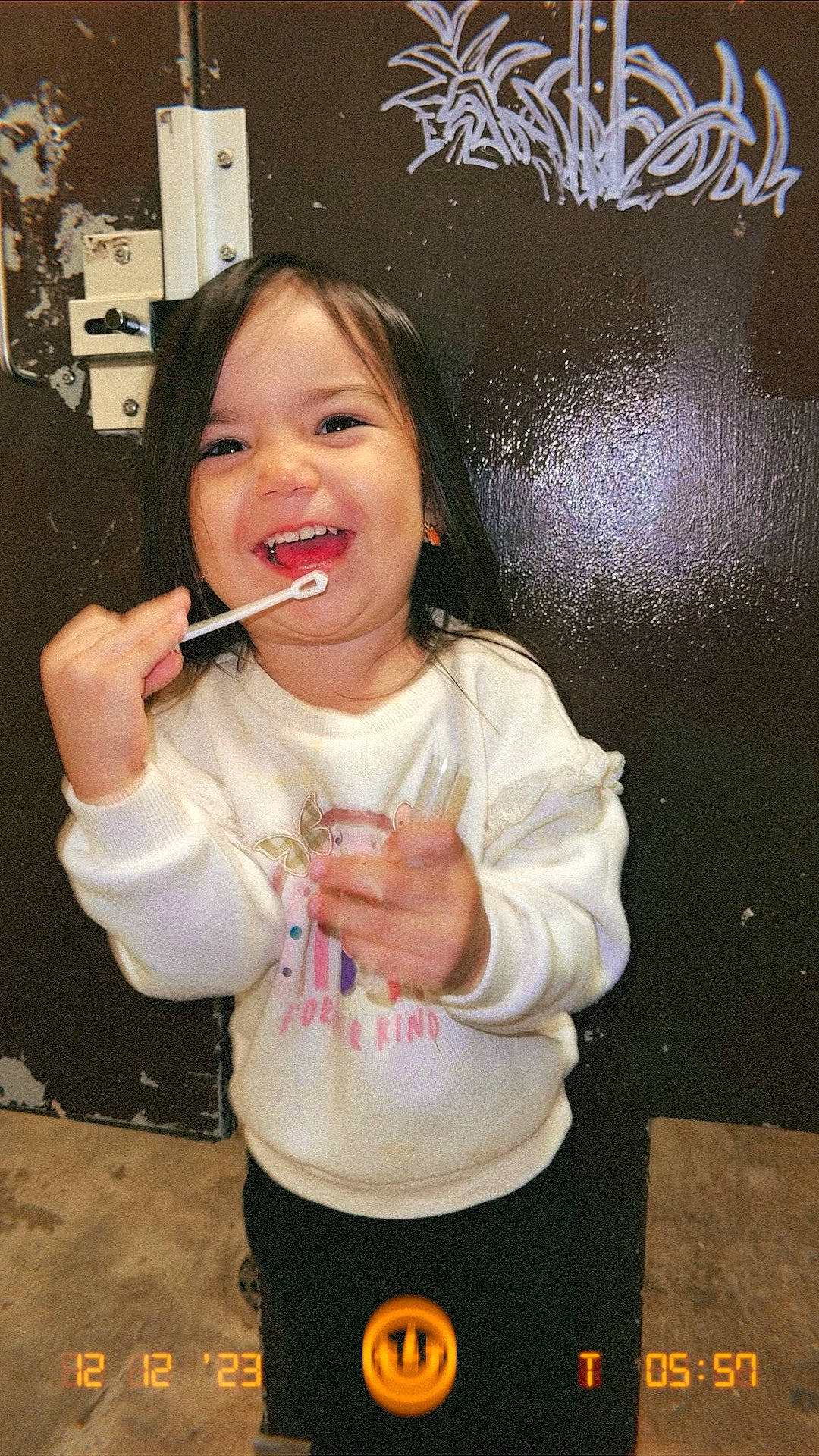 Breezy is registered to the contest to win money with this photo: baby_toddler_clothing, cheek, child, eyelash, fun, gesture, happy, joy, laugh, lip, mouth, nose, person, play, skin, sleeve, smile, sweetness, t_shirt, tableware