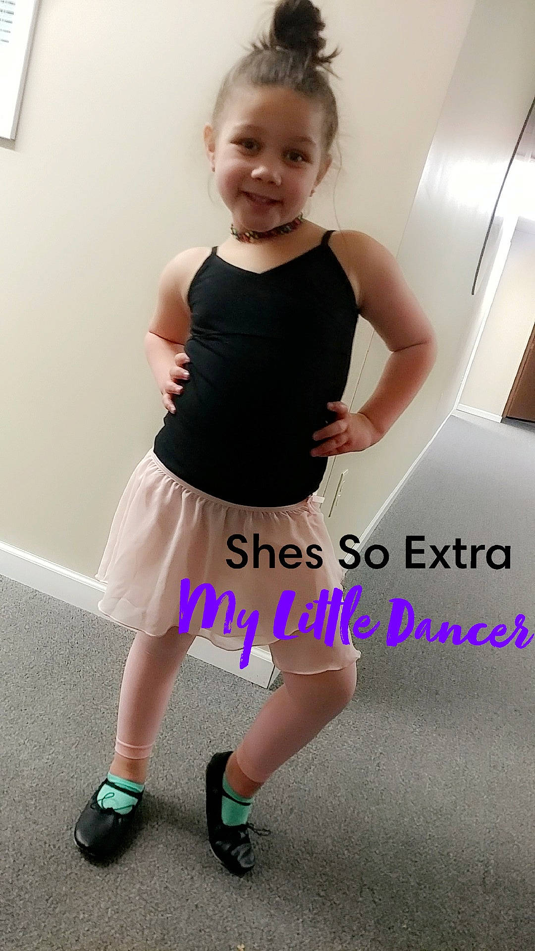 M'Alliyah joined the competition — help win amazing prizes! baby_toddler_clothing, child, child_model, clothing, costume, dress, fashion_accessory, footwear, joint, joy, knee, leg, pattern, person, pink, shoe, shoulder, sportswear, standing, toddler