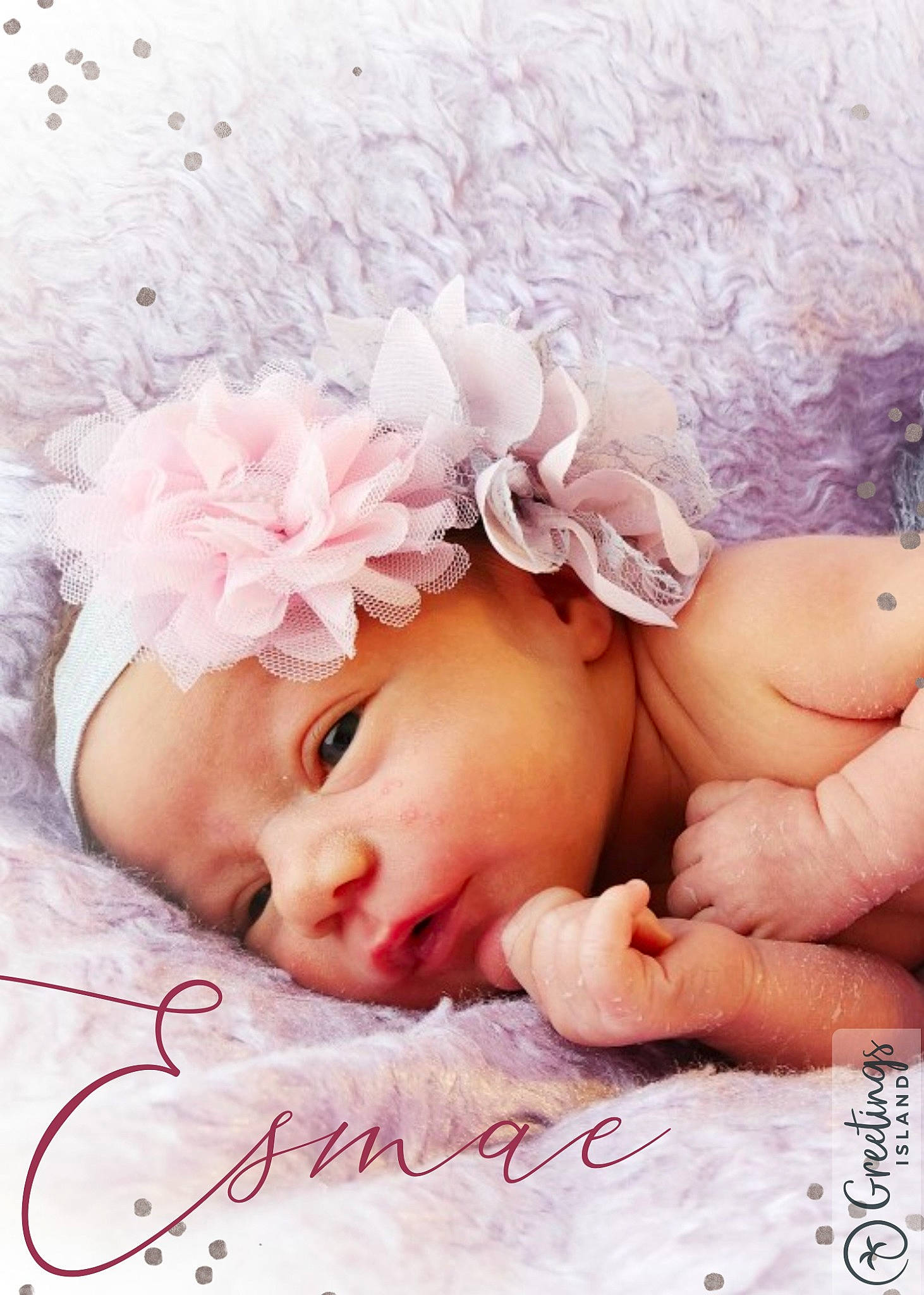 Esmae is registered to the contest to win money with this photo: baby, baby_sleeping, baby_toddler_clothing, beanie, cap, child, eyelash, fashion_accessory, font, hair_accessory, happy, headband, headpiece, headwear, lip, magenta, peach, person, petal, pink