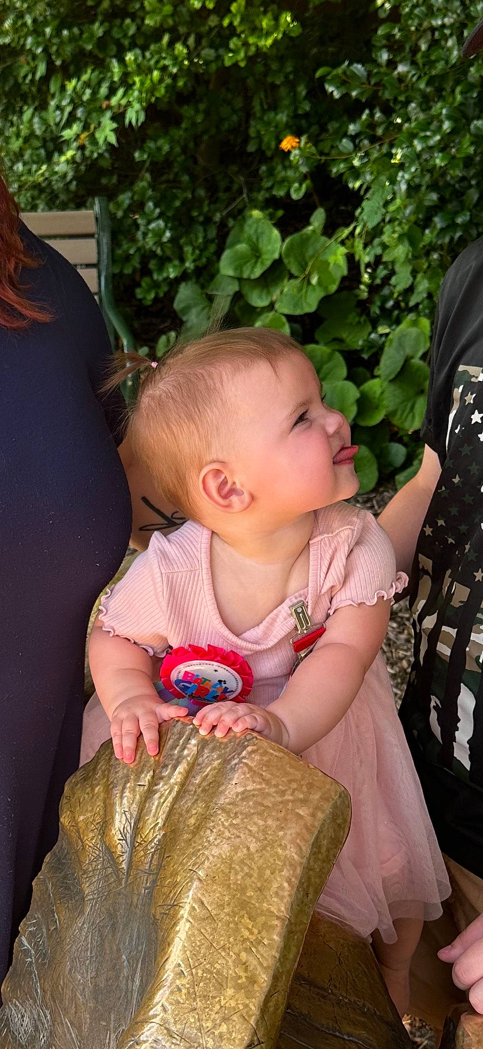 Olivia joined the competition — help win amazing prizes! baby, baby_products, baby_toddler_clothing, chair, cheek, child, finger, fun, grass, hairstyle, happy, iris, pattern, person, plant, sitting, skin, toddler, tree, wool