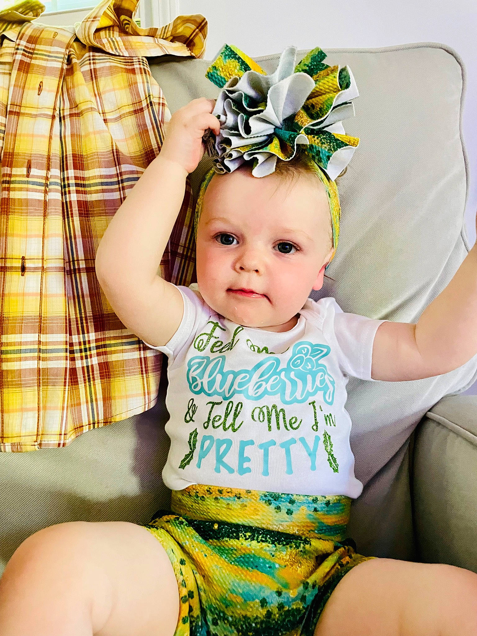 Aimee is registered to the contest to win money with this photo: baby, baby_toddler_clothing, beauty, cap, child, cool, costume_hat, eye, eyelash, facial_expression, fashion, happy, hat, people, person, plaid, product, tartan, thigh, toddler