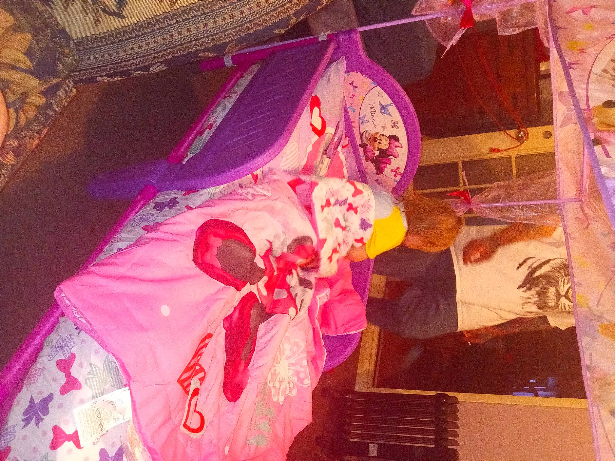 Jamie is registered to the contest to win money with this photo: art, carmine, costume, entertainment, event, fun, lantern, leisure, magenta, music_venue, peach, person, pink, purple, room, textile, tints_and_shades, tradition, tree, visual_arts