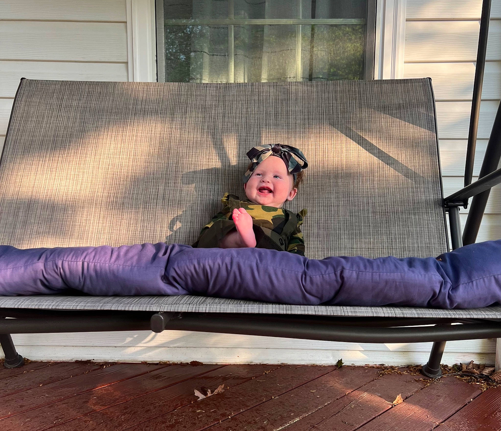 Reese joined the competition — help win amazing prizes! comfort, couch, eyewear, fashion, flash_photography, flooring, grass, hardwood, headwear, human_leg, joy, leisure, magenta, metal, outdoor_furniture, person, purple, sitting, sunglasses, textile