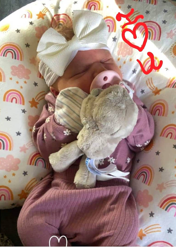 Luna Grace joined the competition — help win amazing prizes! baby, baby_products, baby_sleeping, baby_toddler_clothing, bedding, bedtime, child, comfort, fur, infant_bed, linens, magenta, nap, pattern, peach, person, pink, room, sleep, textile