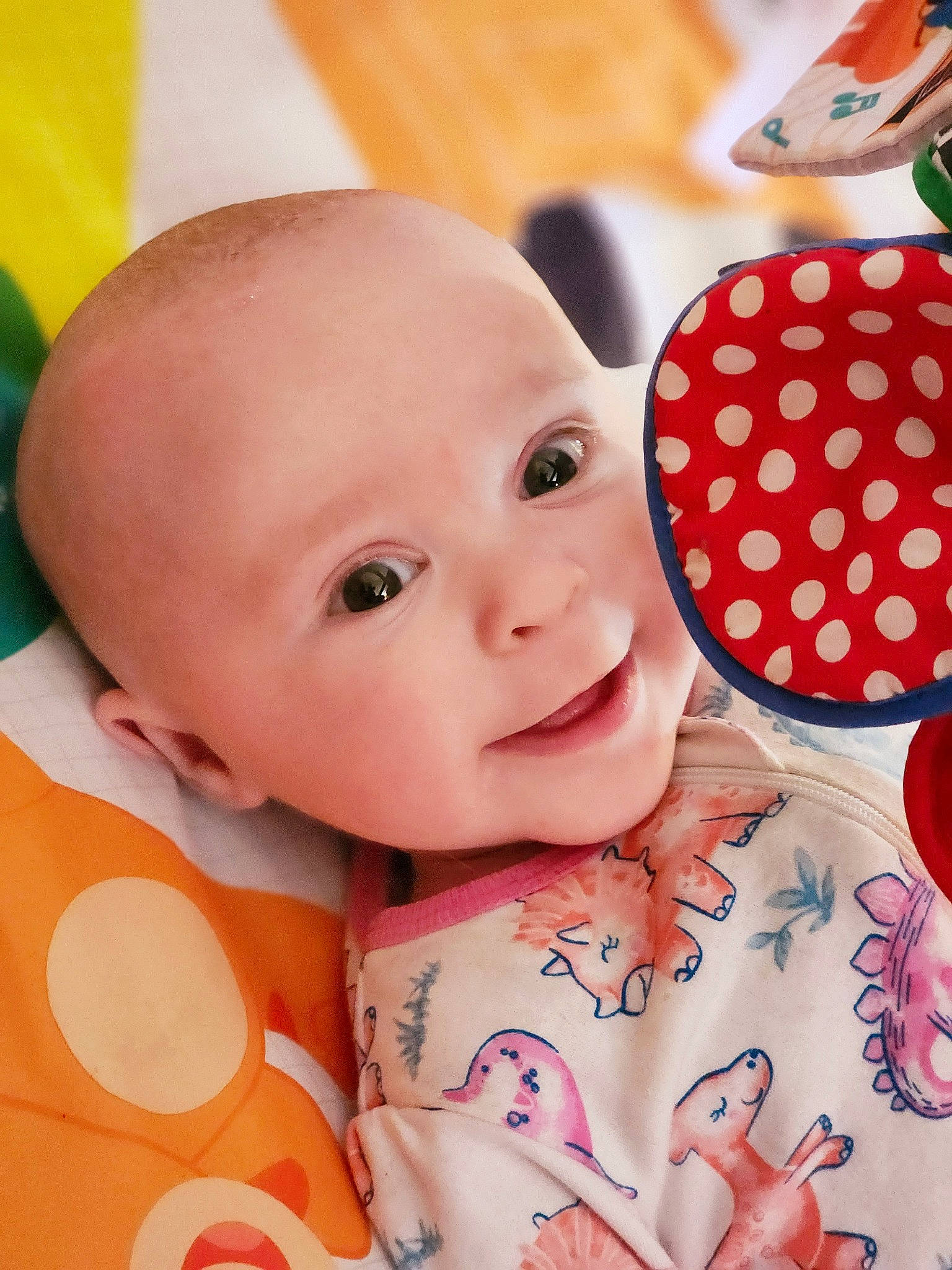 Brenn joined the competition — help win amazing prizes! baby, baby_products, baby_toddler_clothing, cheek, child, facial_expression, finger, fruit, happy, head, nose, orange, pattern, peach, person, pink, product, skin, smile, textile