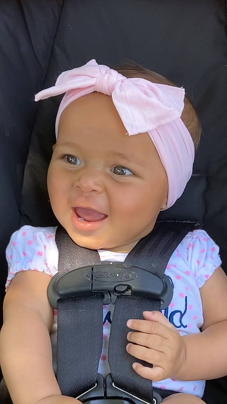 Kailynn joined the competition — help win amazing prizes! baby, baby_carriage, baby_products, baby_toddler_clothing, cheek, child, electric_blue, eye, fun, happy, headwear, iris, lip, magenta, person, pink, purple, skin, smile, toddler