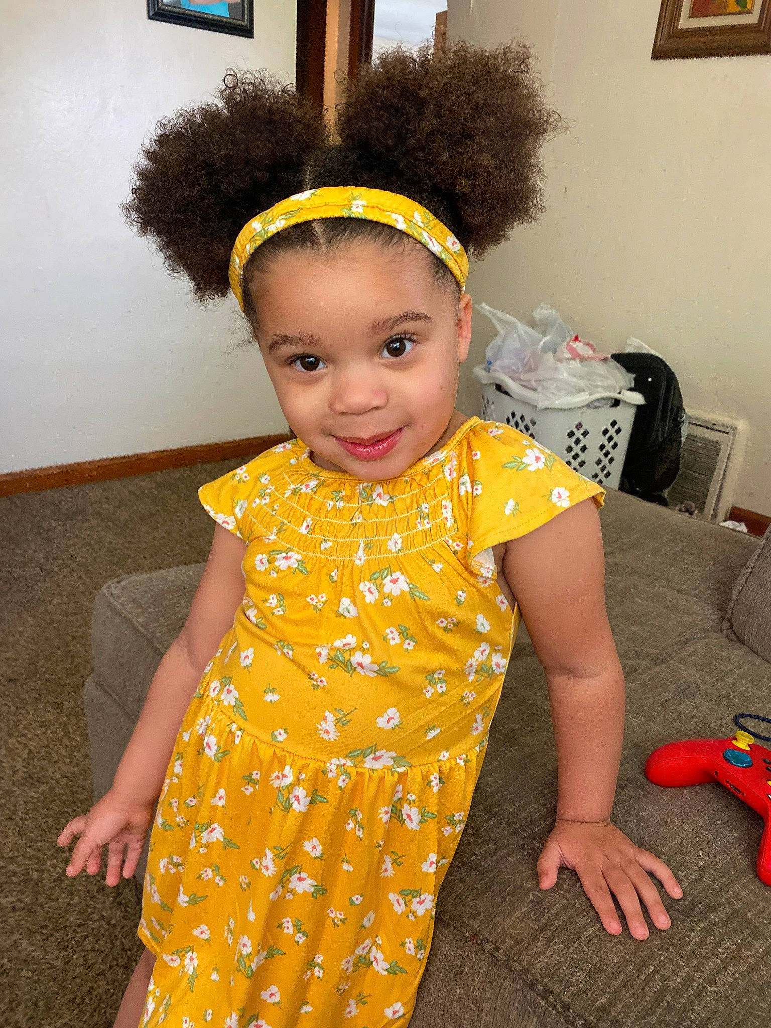 Azaria joined the competition — help win amazing prizes! baby, baby_toddler_clothing, child, day_dress, fashion_accessory, fashion_design, flooring, fun, happy, houseplant, joy, luggage_and_bags, one_piece_garment, pattern, person, picture_frame, plant, room, sleeve, smile