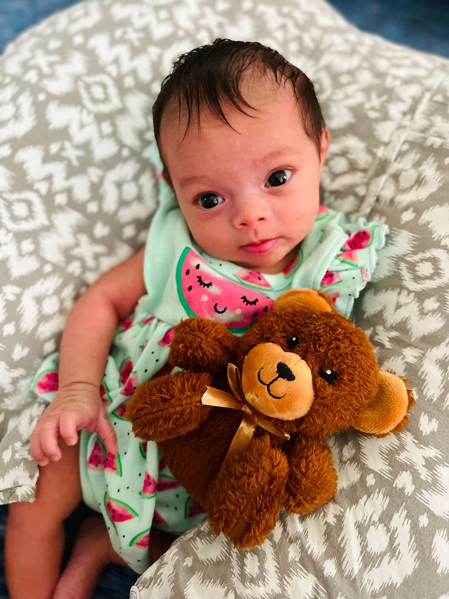 Adelyn joined the competition — help win amazing prizes! baby, baby_toddler_clothing, cheek, child, comfort, doll, happy, head, human, linens, mammal, nose, person, primate, product, skin, textile, toddler, toy, vertebrate