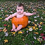 baby, face, food, grass, head, leaf, maple, mapleleaf, outdoors, person, photography, plant, portrait, produce, pumpkin, soil, squash, tree, vegetable, vegetation