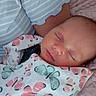 Bonnie joined the competition — help win amazing prizes! newborn, baby, sleeping, blanket, butterfly_pattern, pink, blue, striped_shirt, soft_texture, closeup, infant, peaceful, resting, portrait, child, cozy, person, wrapped, head, skin