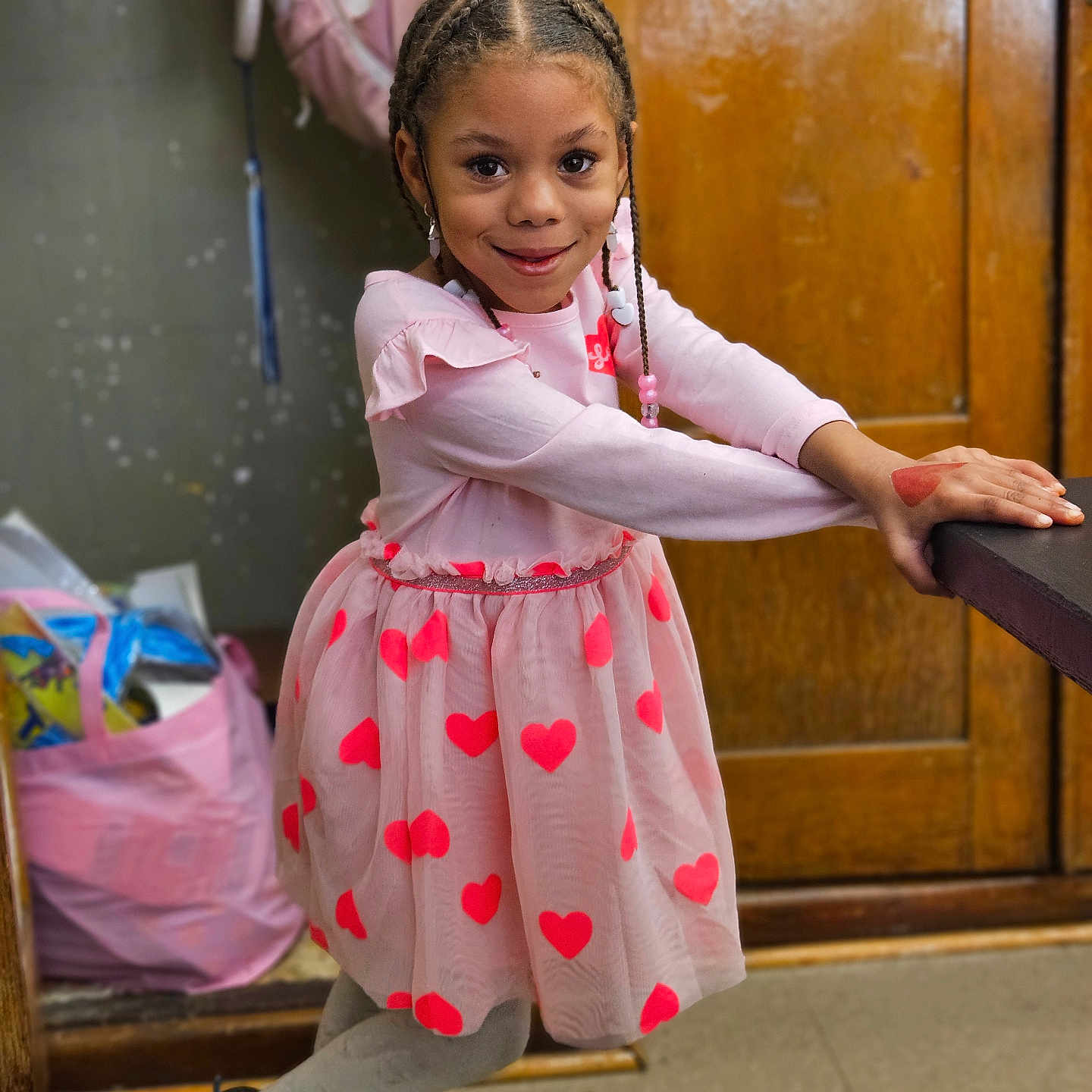 Goldyn joined the competition — help win amazing prizes! accessories, bag, child, clothing, dress, face, female, footwear, girl, handbag, happy, hardwood, head, person, photography, portrait, shoe, sitting, smile, wood