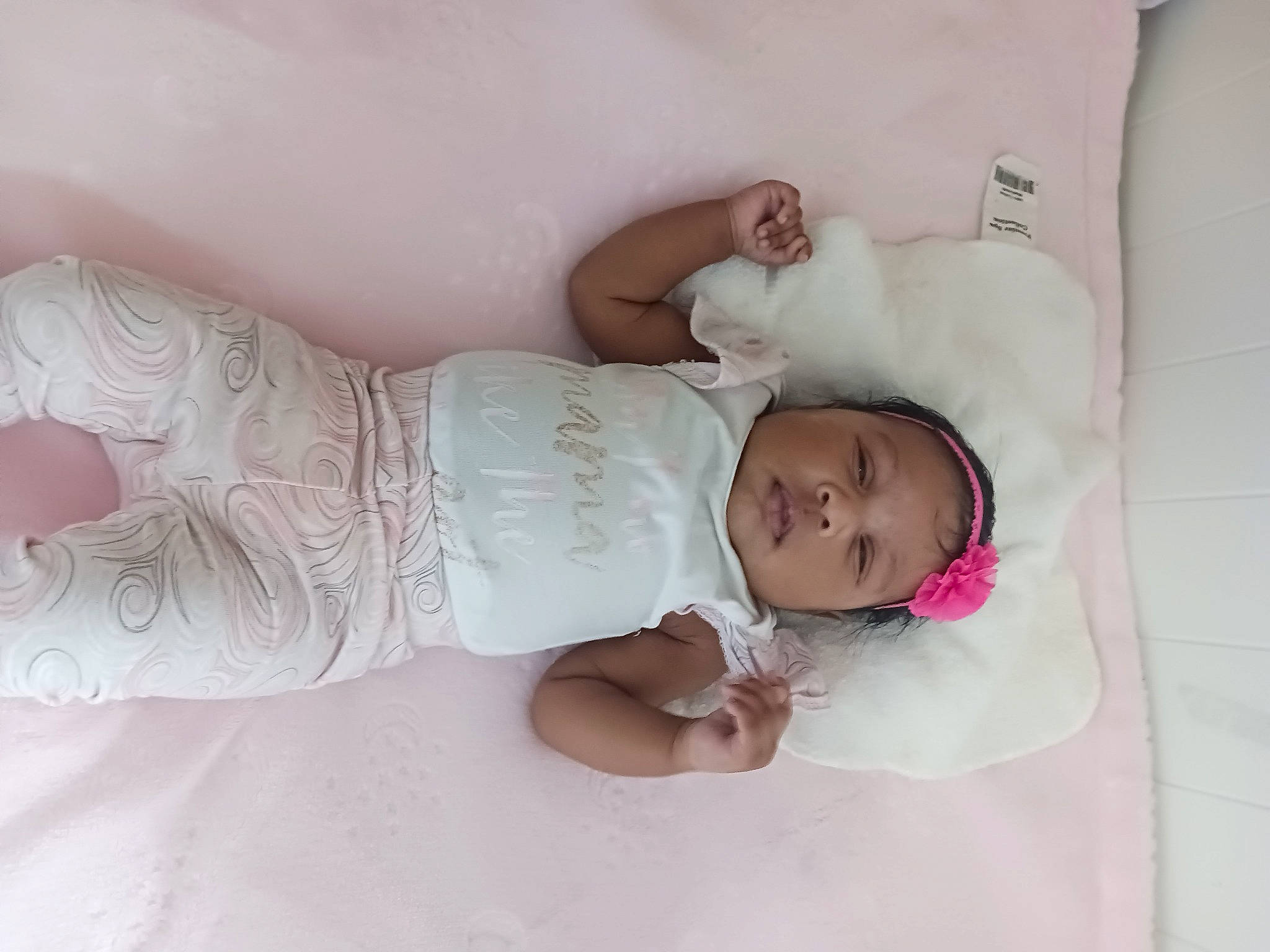 Amayah is registered to the contest to win money with this photo: baby, baby_products, baby_safety, baby_sleeping, baby_toddler_clothing, child, comfort, embellishment, eye, finger, hand, headgear, headwear, linens, pattern, person, pink, product, skin, sleeve