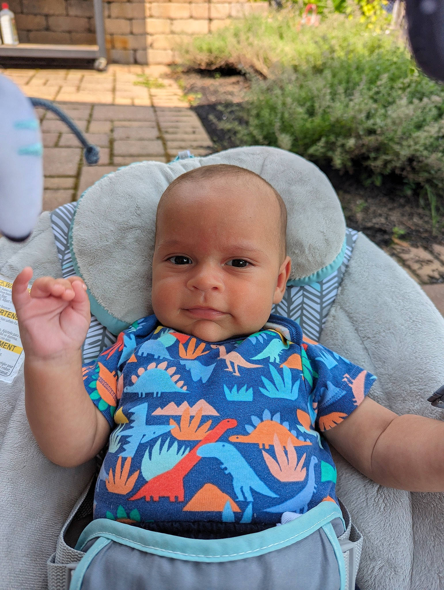 Liam joined the competition — help win amazing prizes! baby, baby_products, baby_toddler_clothing, chair, cheek, child, electric_blue, event, eye, fashion_accessory, fun, grass, happy, leisure, person, plant, recreation, sitting, skin, sleeve