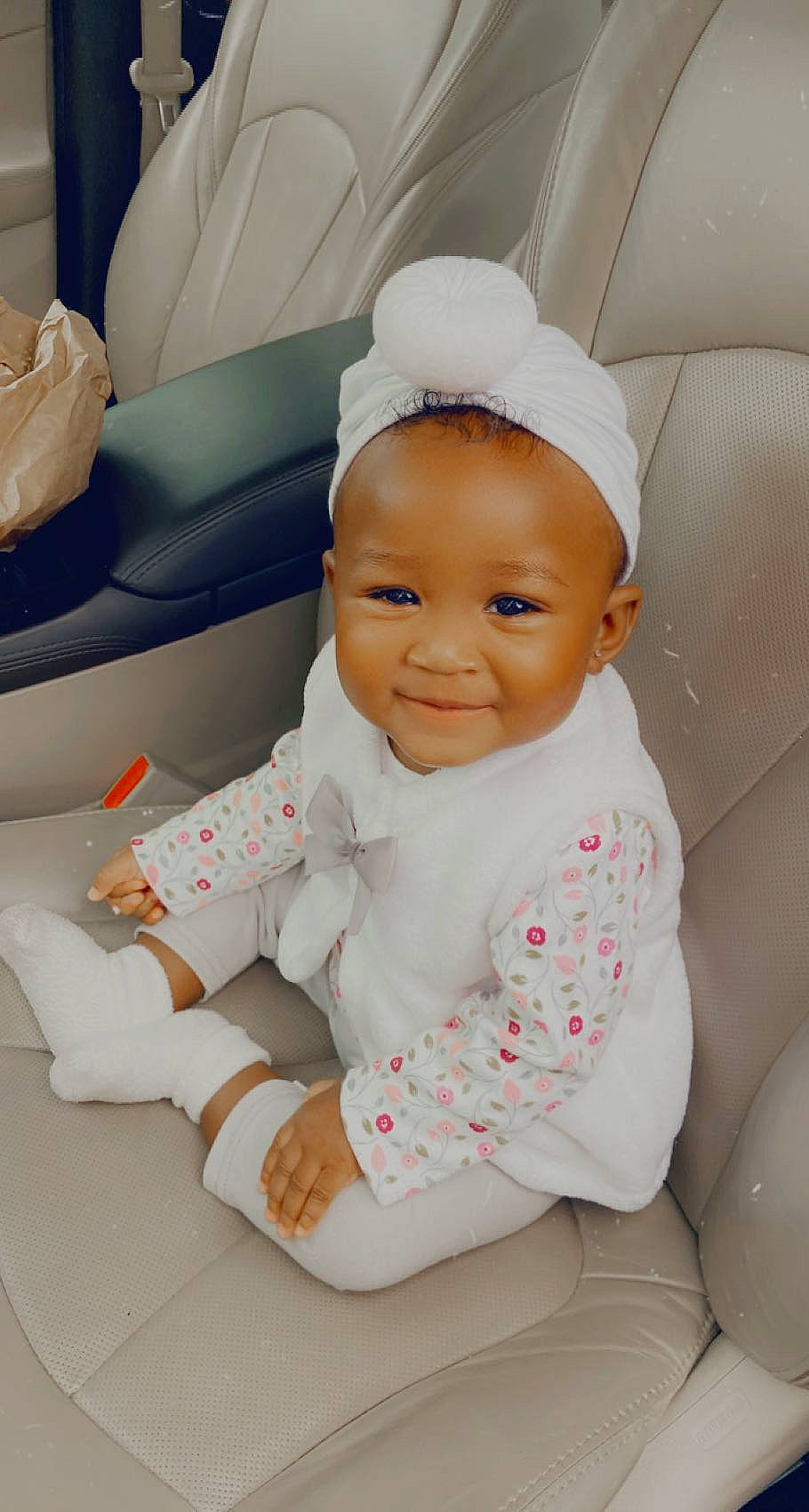 Anaiyah joined the competition — help win amazing prizes! baby, baby_products, baby_safety, baby_sleeping, baby_toddler_clothing, cap, car_seat, carmine, cheek, child, comfort, happy, joy, linens, person, product, sitting, sleeve, smile, textile