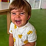 Augustin a rejoint le concours — aidez-le/la à gagner de superbes lots ! toddler, child, smiling, happy, indoor, green_floor, white_clothing, yellow_flower_pattern, short_hair, toy_storage, furniture, table, sitting, cute, portrait, playroom, bright, daylight, person, face