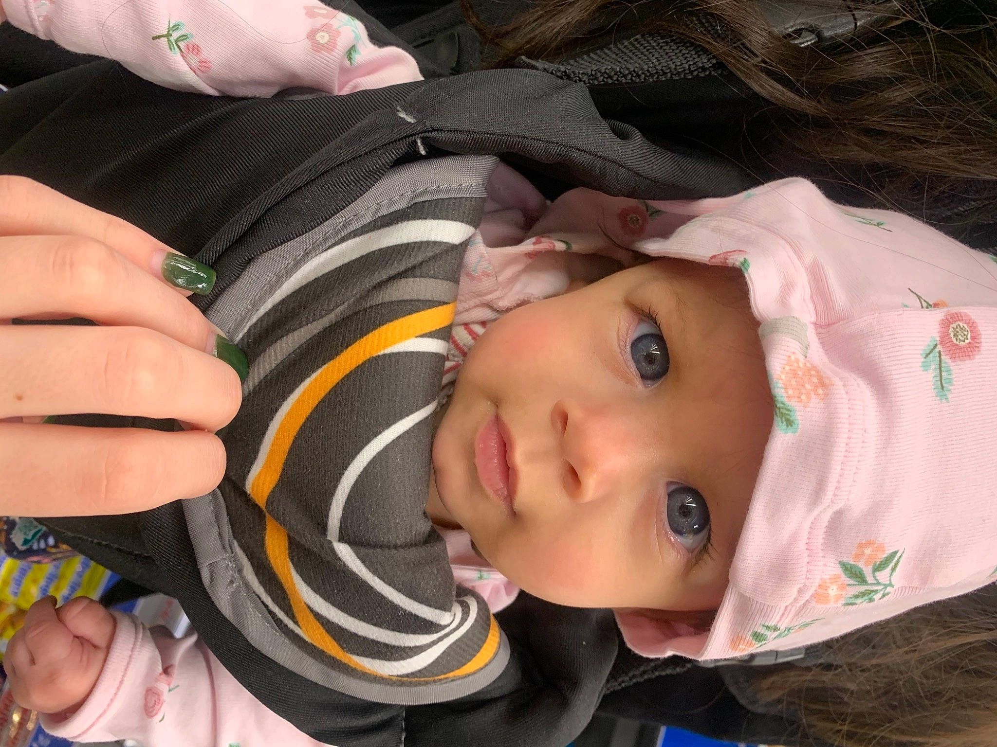 Scarlett is registered to the contest to win money with this photo: baby, baby_toddler_clothing, cheek, child, eyebrow, eyelash, finger, forehead, gesture, happy, headwear, iris, mouth, nail, nose, person, skin, sleeve, smile, thumb