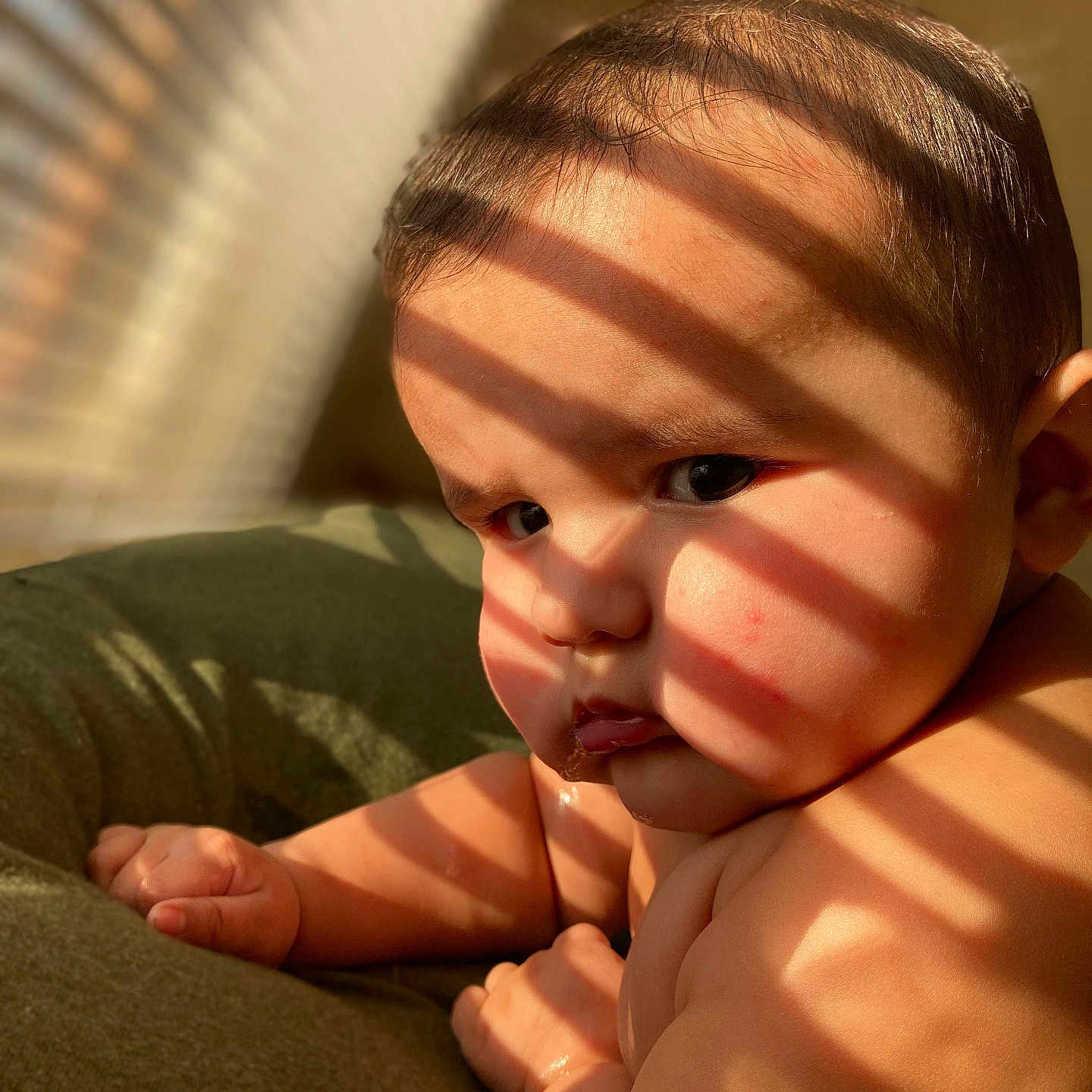 Kenai joined the competition — help win amazing prizes! baby, bed, bedroom, blanket, bodypart, couch, cushion, ear, face, finger, furniture, hand, happy, head, homedecor, indoors, mouth, newborn, person, photography