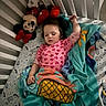 Sage is registered to the contest to win money with this photo: asleep, bedtime, blanket, child, colorful, comfort, cozy, crib, cute, indoor, minnie_mouse, nursery, pajamas, peaceful, plush_toy, resting, sleeping, soft_toys, toddler, young_child