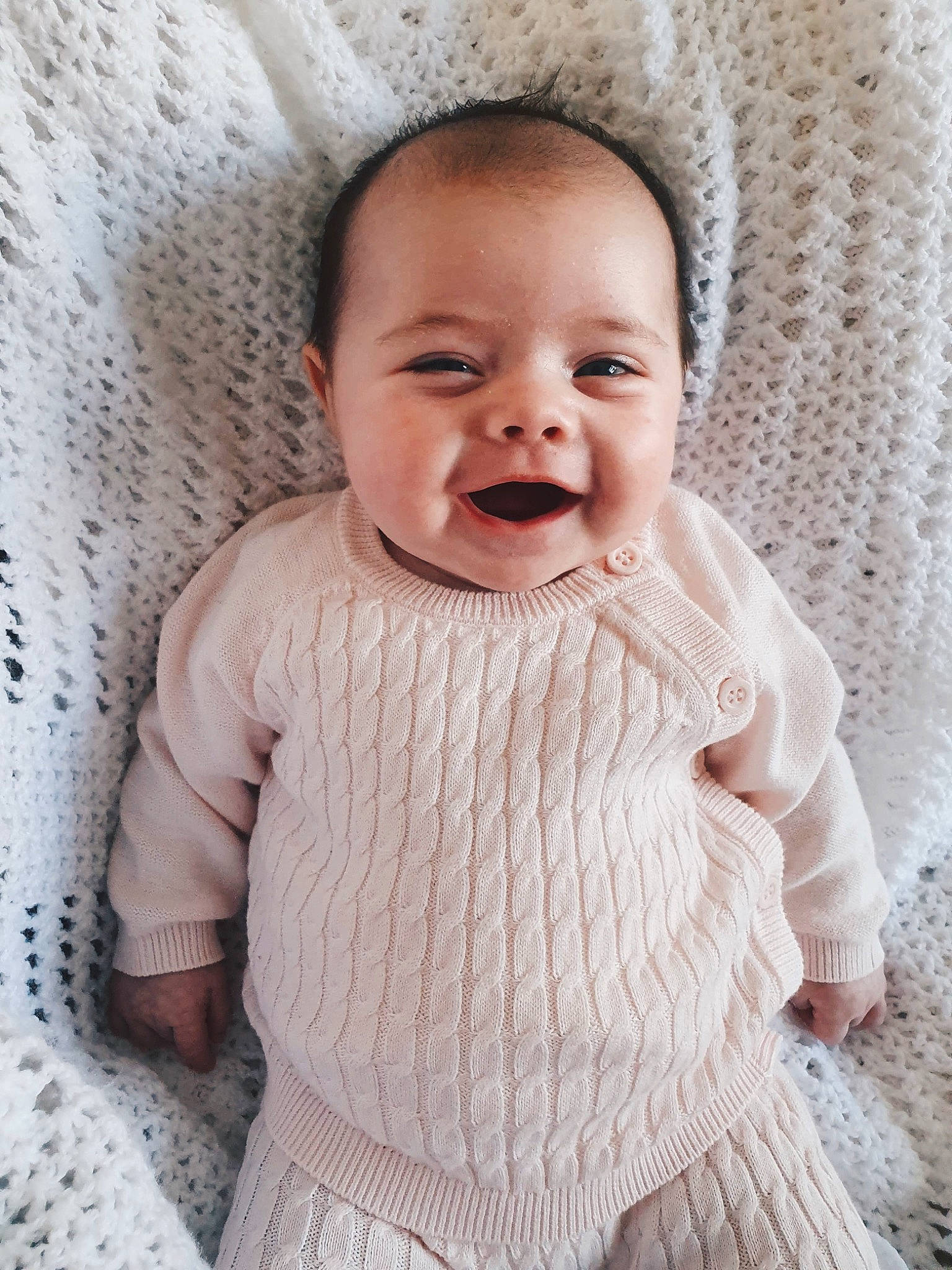 Harriet joined the competition — help win amazing prizes! baby, beauty, cheek, child, eye, face, facial_expression, head, knitting, lip, mouth, nose, outerwear, person, photograph, photography, skin, smile, textile, toddler