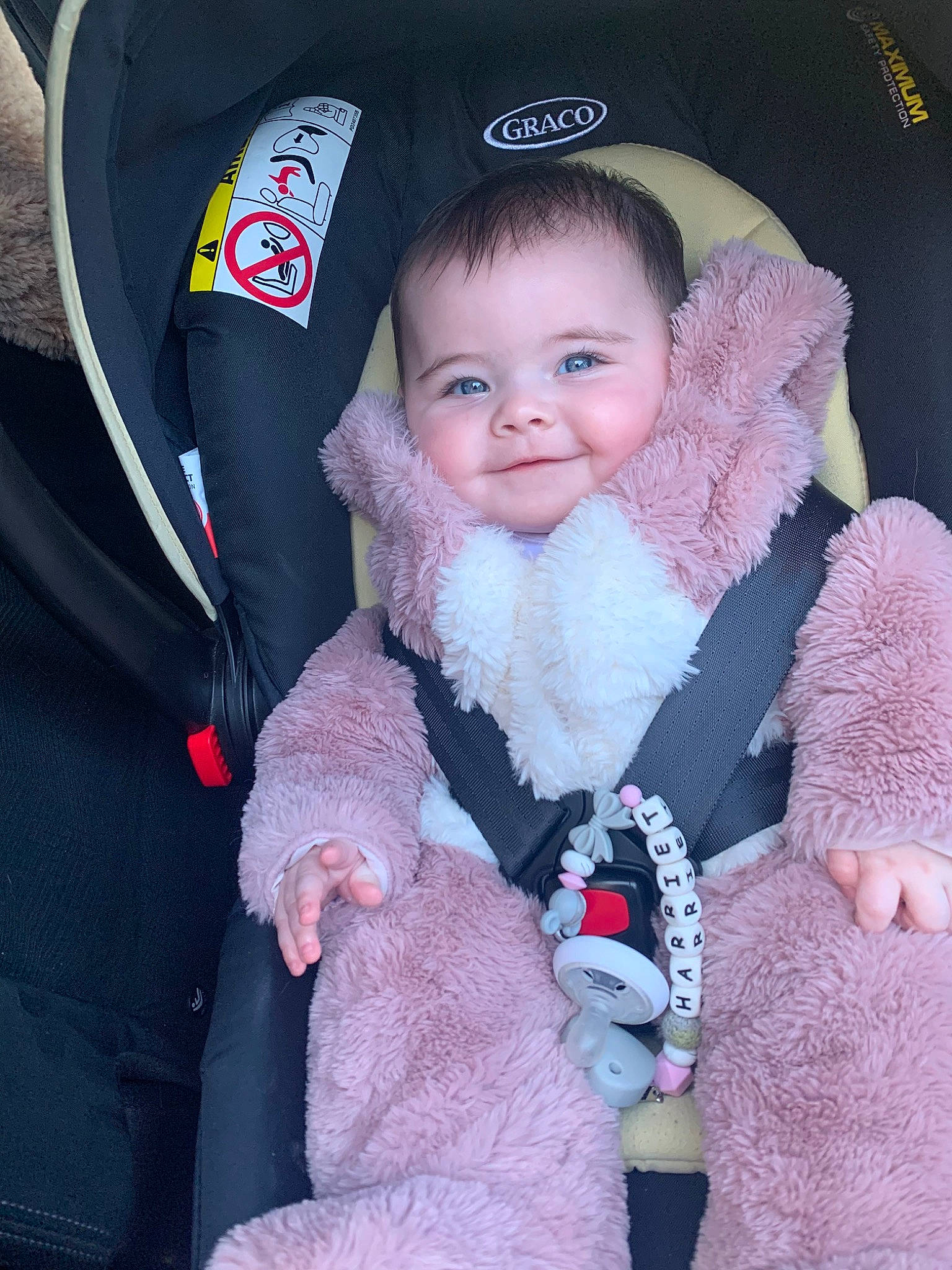 Harriet joined the competition — help win amazing prizes! baby, baby_carriage, baby_in_car_seat, baby_products, car_seat, car_seat_cover, child, fur, joy, person, product, skin, toddler