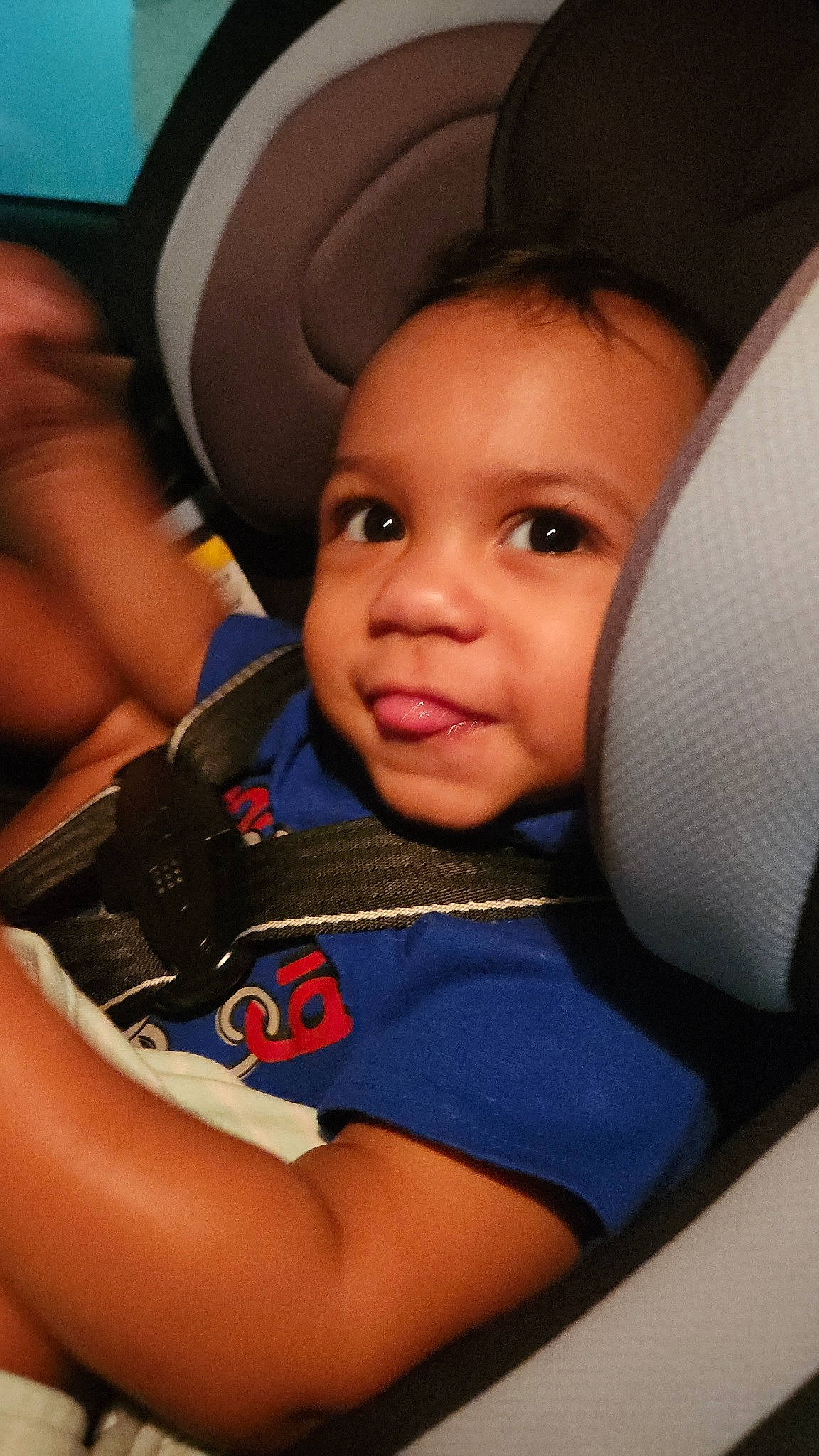 Jayden joined the competition — help win amazing prizes! automotive_design, baby, black_hair, car_seat, car_seat_cover, cheek, child, chin, comfort, electric_blue, eyebrow, flash_photography, fun, happy, head_restraint, iris, nose, person, skin, smile