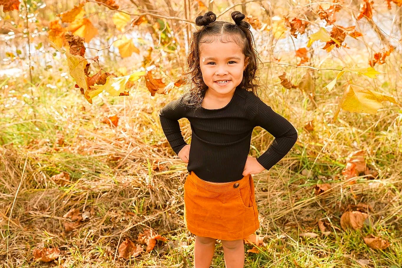 Nevaeh joined the competition — help win amazing prizes! blond, child, deciduous, facial_expression, flash_photography, fun, grass, hair, happy, joy, leaf, leisure, orange, people_in_nature, person, plant, smile, sunlight, t_shirt, toddler