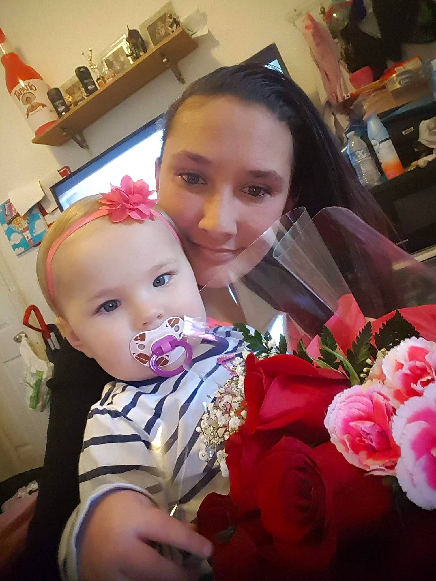 Kiana joined the competition — help win amazing prizes! baby, cheek, child, daughter, flower, hair_accessory, happy, joy, mother, person, petal, pink, plant, rose, rose_family, rose_order, skin, smile, toddler