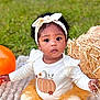 toddler, child, baby, outdoor, grass, blanket, pumpkin, balloon, hay_bale, headband, curly_hair, fall, seasonal, cute, portrait, sitting, autumn, clothing, nature, festive