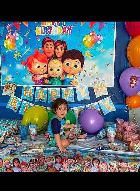 Jaxon joined the competition — help win amazing prizes! art, baby, balloon, blue, child, decoration, event, fun, happy, illustration, leisure, lighting, magenta, organism, party, party_supply, person, room, toddler, toy