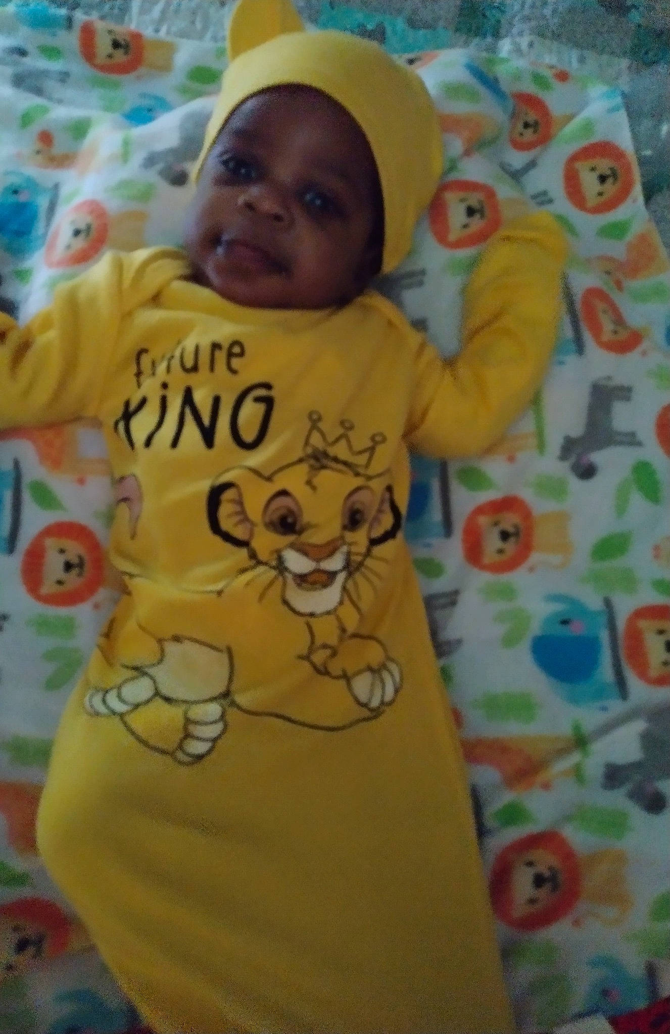 Eric Jr is registered to the contest to win money with this photo: baby, baby_laughing, baby_products, baby_toddler_clothing, cap, cheek, child, face, fun, happy, head, linens, pattern, person, room, skin, sleeve, smile, t_shirt, toddler