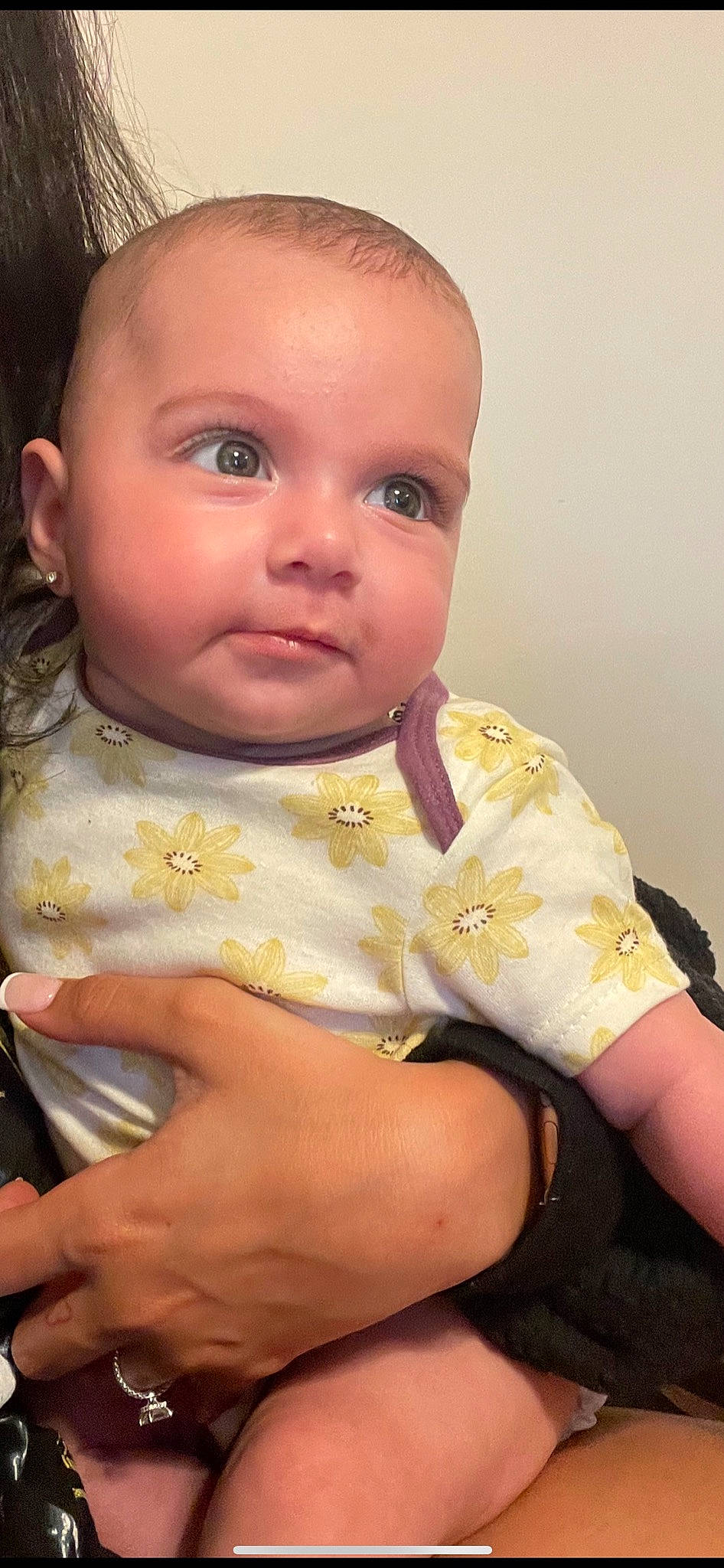 Alessandra is registered to the contest to win money with this photo: baby_toddler_clothing, cheek, chin, dress, eye, eyebrow, eyelash, finger, forehead, gesture, hair, hairstyle, head, iris, lip, neck, nose, person, skin, sleeve