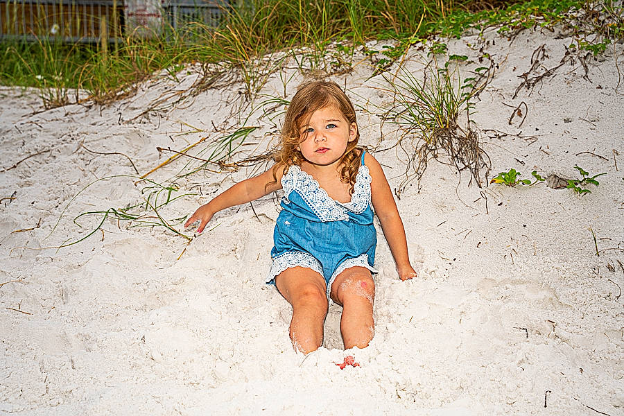 Norah joined the competition — help win amazing prizes! barefoot, beach, body_of_water, eye, face, foot, fun, grass, happy, head, human_body, leisure, mammal, people_in_nature, person, plant, sand, shorts, t_shirt, toddler