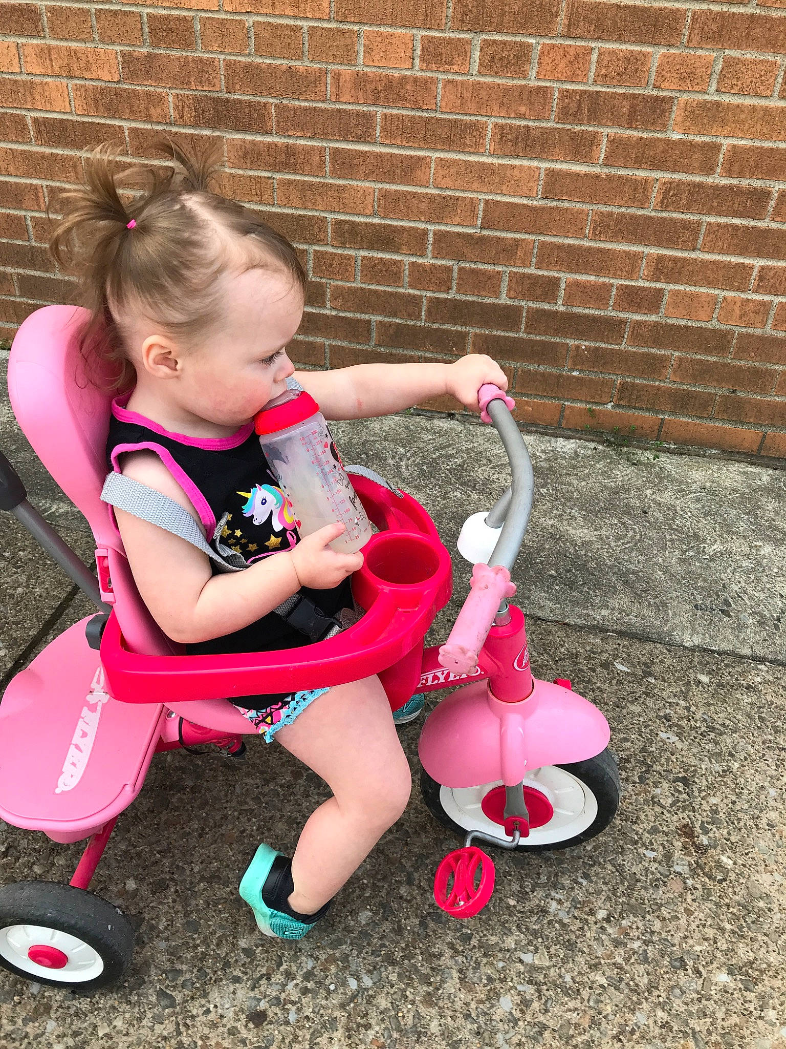 Mary Ellen is registered to the contest to win money with this photo: baby_products, child, fun, grass, happy, person, pink, plant, play, product, shoe, sitting, summer, toddler, vacation