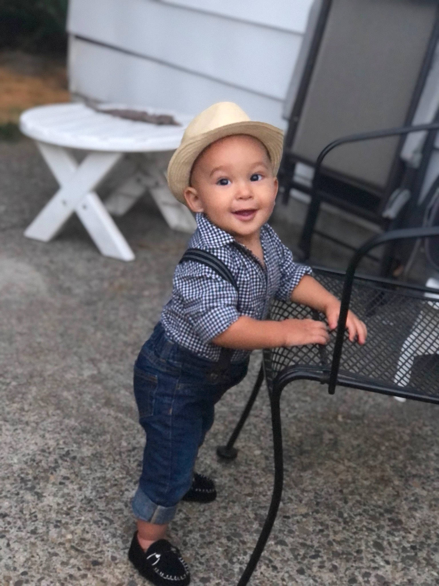 Princeton joined the competition — help win amazing prizes! baby, chair, child, city, eye, face, fun, grass, happy, hat, headwear, leisure, pattern, person, portrait_photography, sandal, sitting, smile, sun_hat, t_shirt