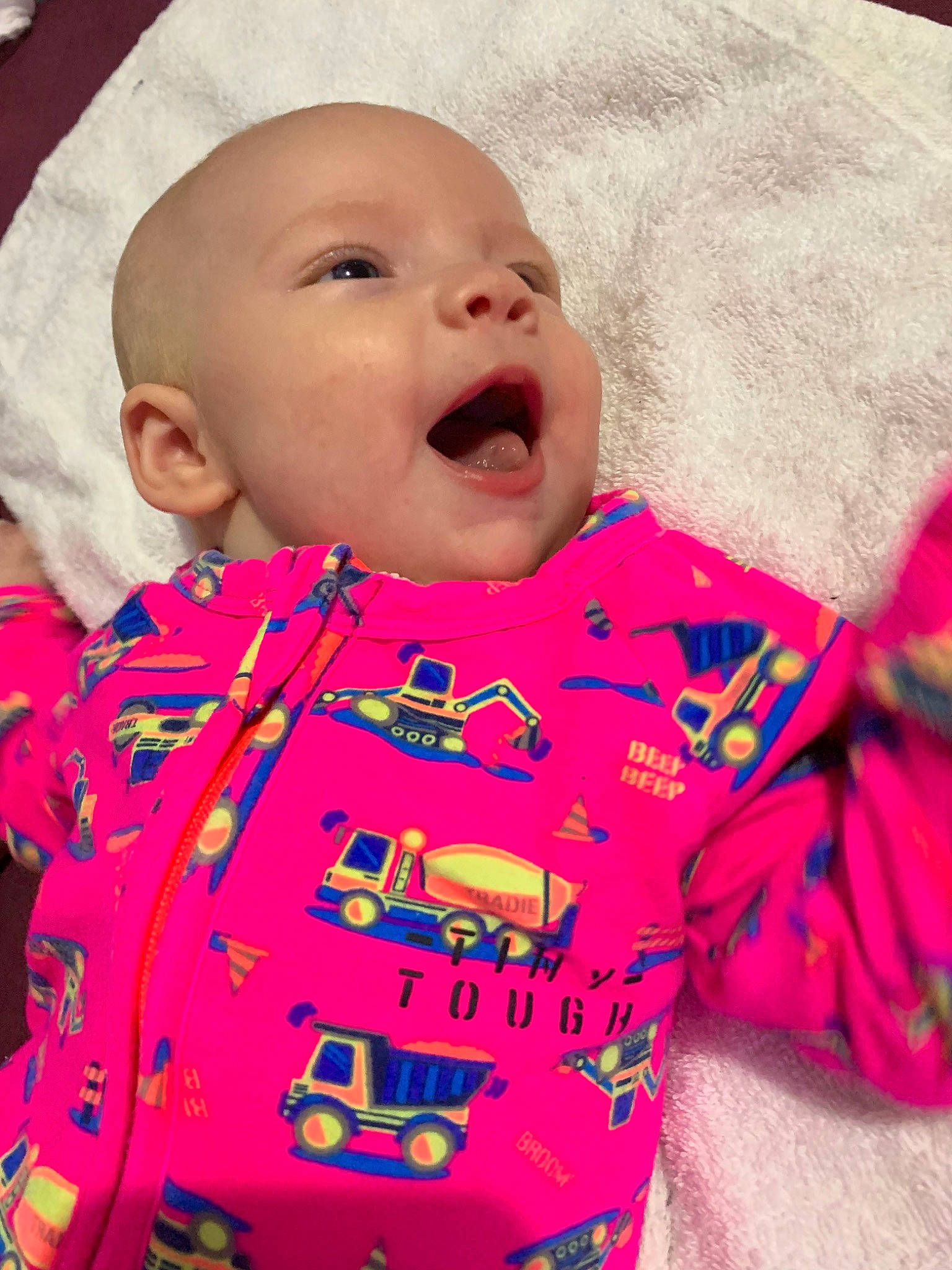 Elliannah joined the competition — help win amazing prizes! baby, baby_products, baby_toddler_clothing, cheek, child, face, facial_expression, happy, head, lip, mouth, nose, person, pink, play, product, skin, smile, toddler