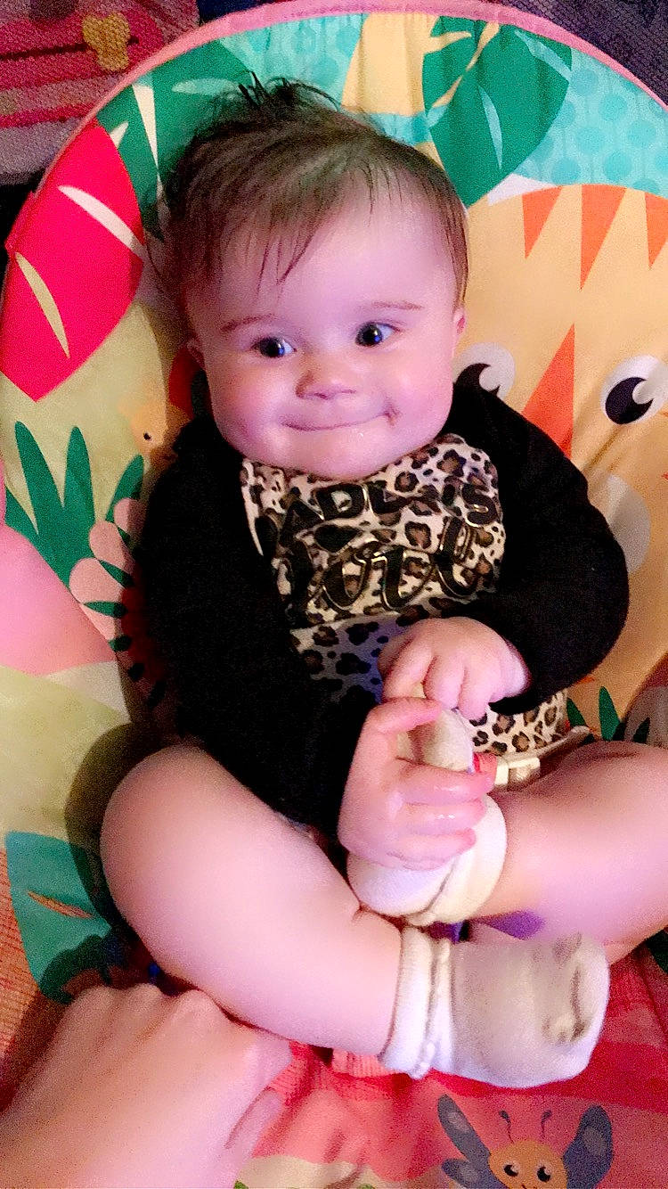 Maven joined the competition — help win amazing prizes! baby, baby_toddler_clothing, cheek, eye, facial_expression, finger, hand, happy, human_body, iris, leg, mouth, neck, organ, person, pink, skin, sleeve, smile, textile