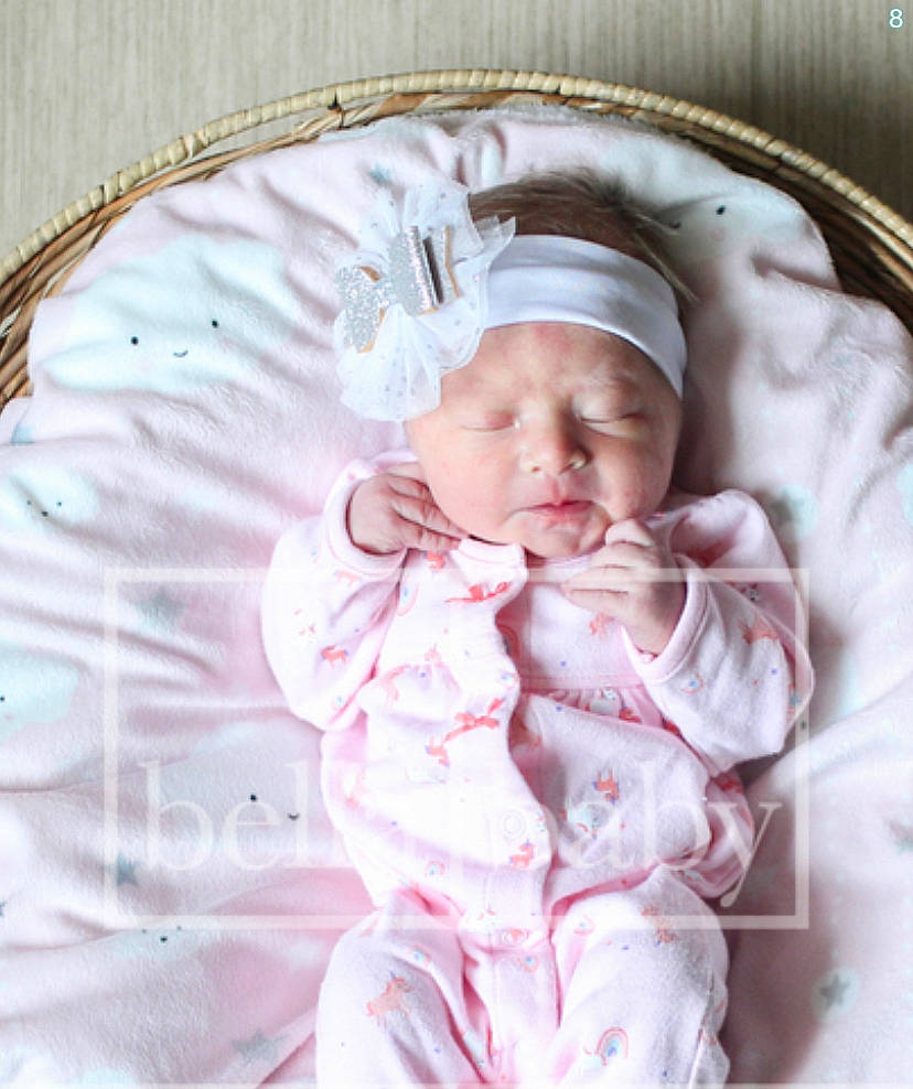 Kylie Mae is registered to the contest to win money with this photo: baby, baby_products, baby_sleeping, baby_toddler_clothing, bed, bedtime, cheek, child, comfort, headwear, linens, pattern, peach, person, petal, pink, product, skin, sleep, sweetness