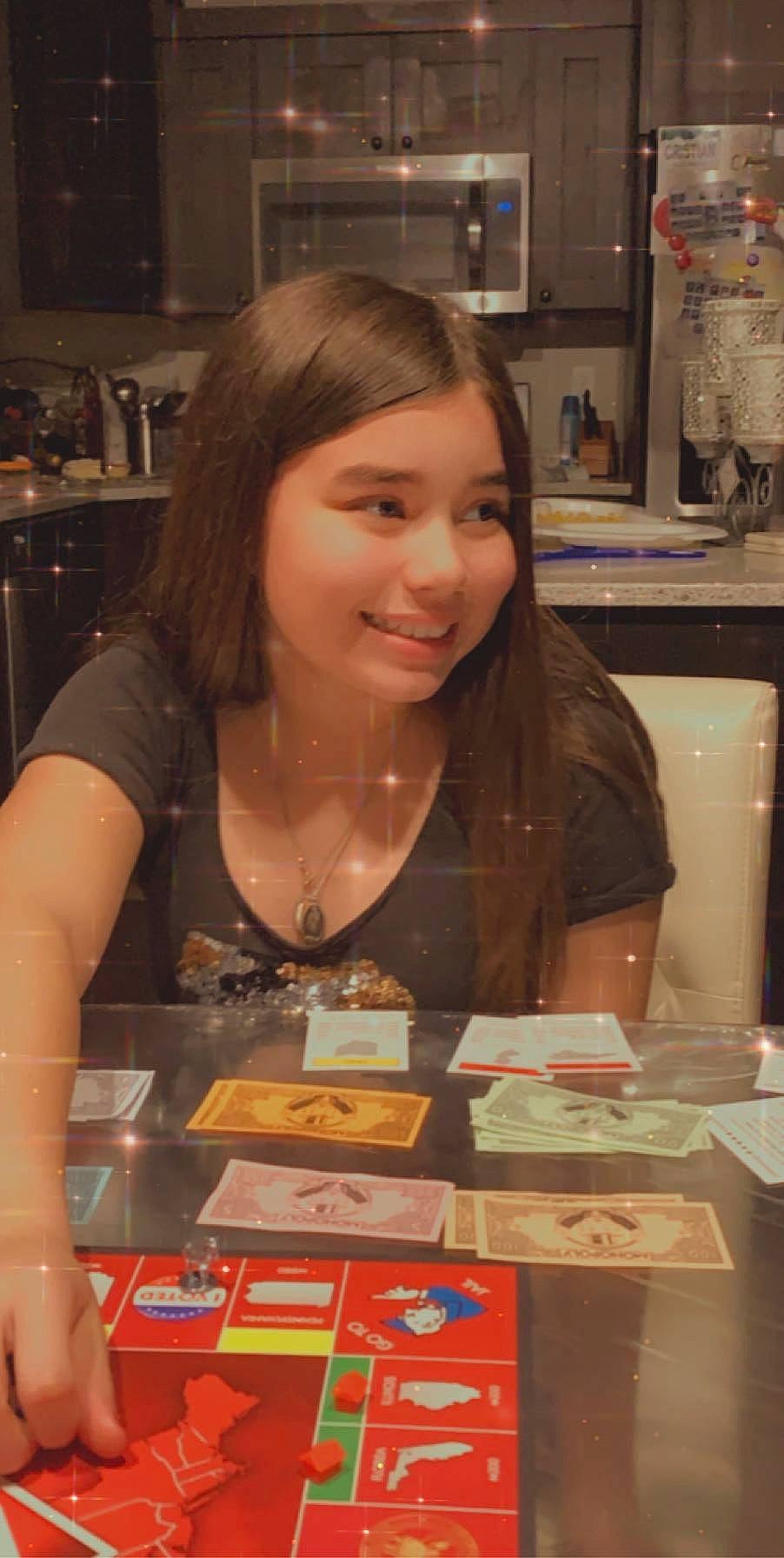 Krystal is registered to the contest to win money with this photo: brown_hair, chin, event, eyebrow, eyelash, eyewear, fashion_design, forehead, fun, games, human, jewellery, joy, kitchen_appliance, nail, necklace, people, person, recreation, smile