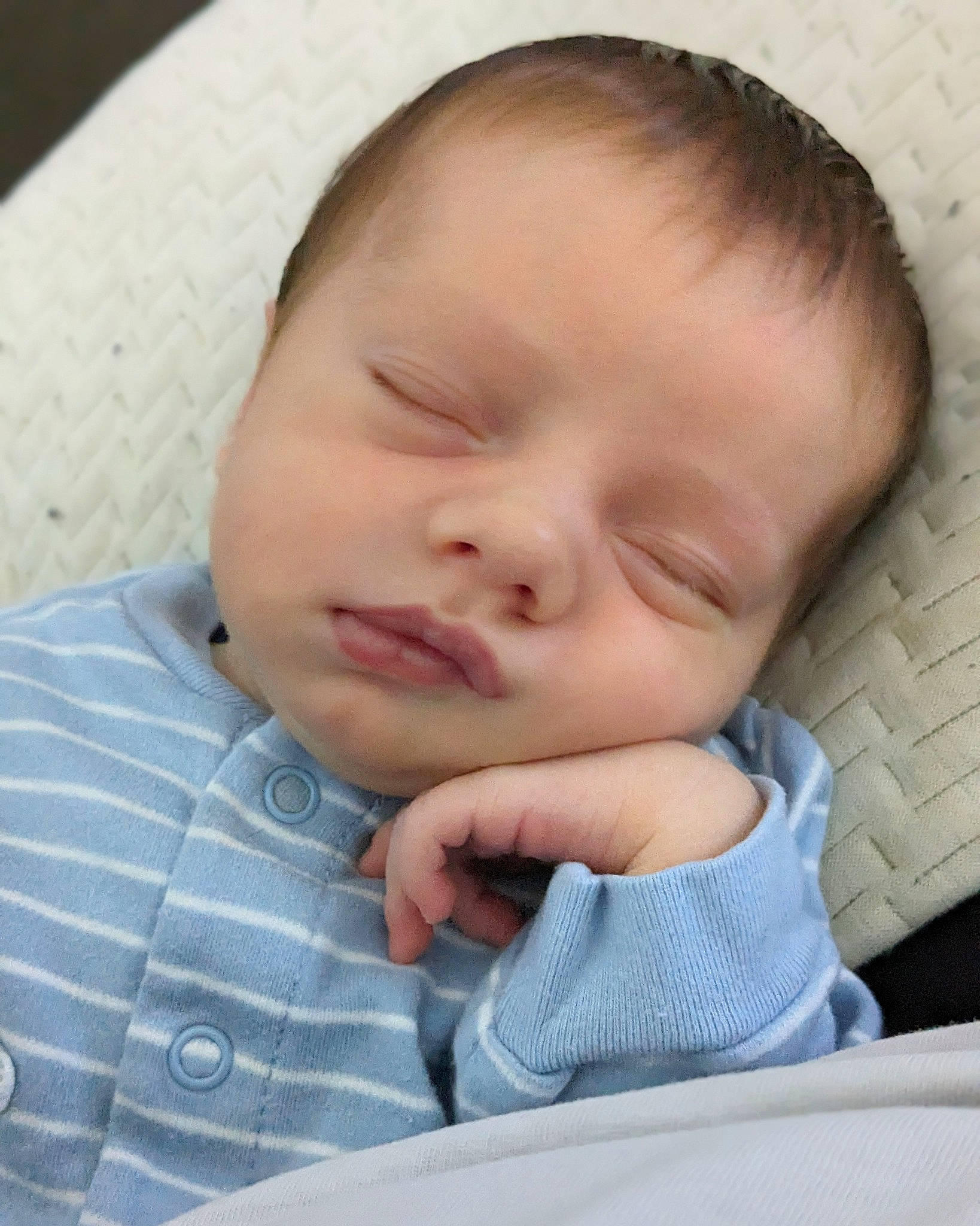 Grayson is registered to the contest to win money with this photo: baby, baby_sleeping, baby_toddler_clothing, bedtime, cheek, child, chin, comfort, eye, eyebrow, eyelash, face, iris, linens, lip, mouth, nose, person, skin, sleeve