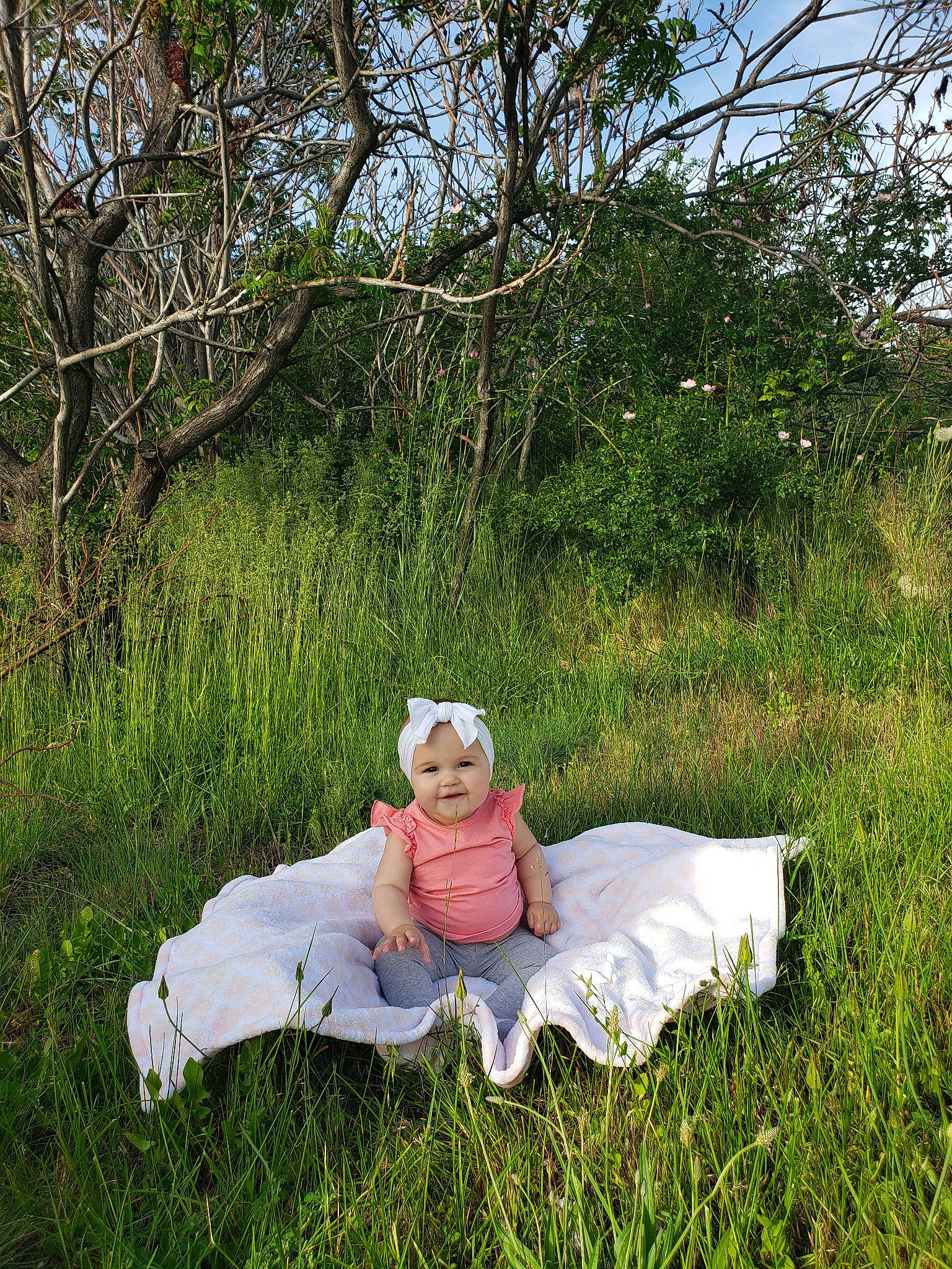 Emry is registered to the contest to win money with this photo: child, dress, forest, furniture, grass, grass_family, grassland, lawn, meadow, natural_environment, pasture, person, photo_shoot, photography, plant, plant_community, sitting, spring, summer, tree