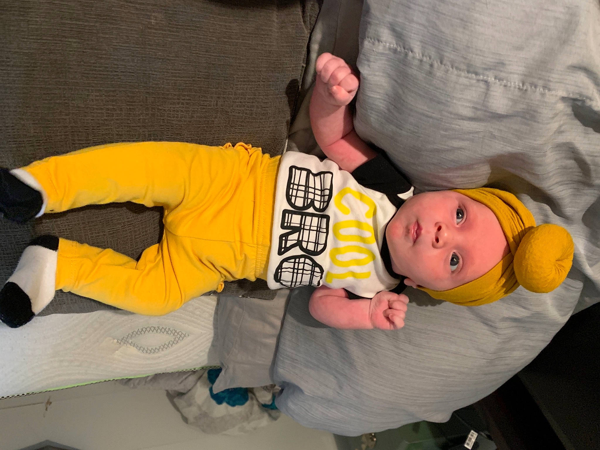 Charlie joined the competition — help win amazing prizes! abdomen, baby, baby_carriage, baby_products, baby_safety, baby_sleeping, baby_toddler_clothing, bed, child, comfort, fun, headwear, infant_bed, joint, knee, nap, orange, person, room, sitting