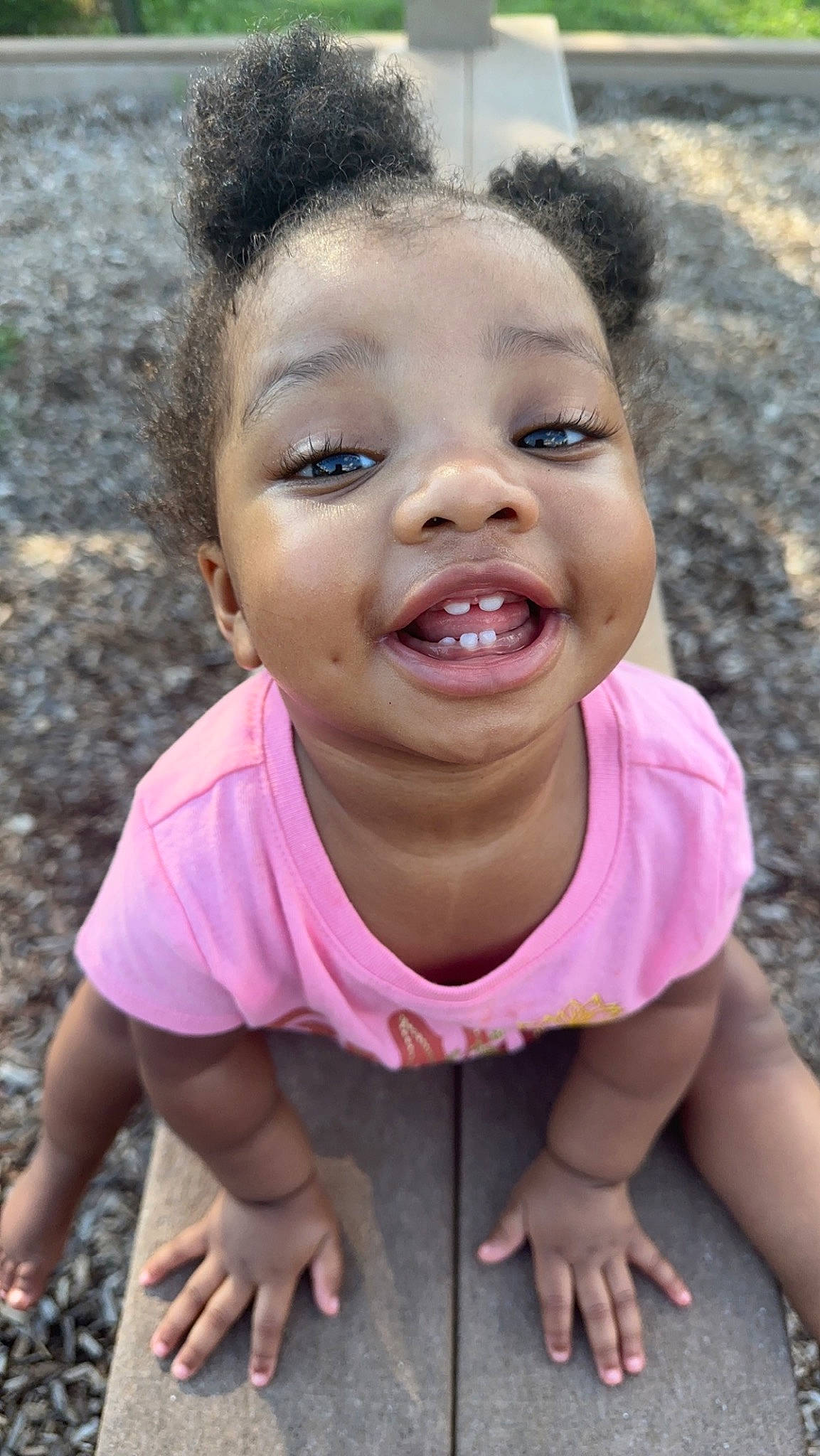 Aries joined the competition — help win amazing prizes! cheek, child, chin, eye, eyelash, fun, grass, happy, head, iris, lip, mouth, nose, people_in_nature, person, pink, skin, smile, summer, toddler