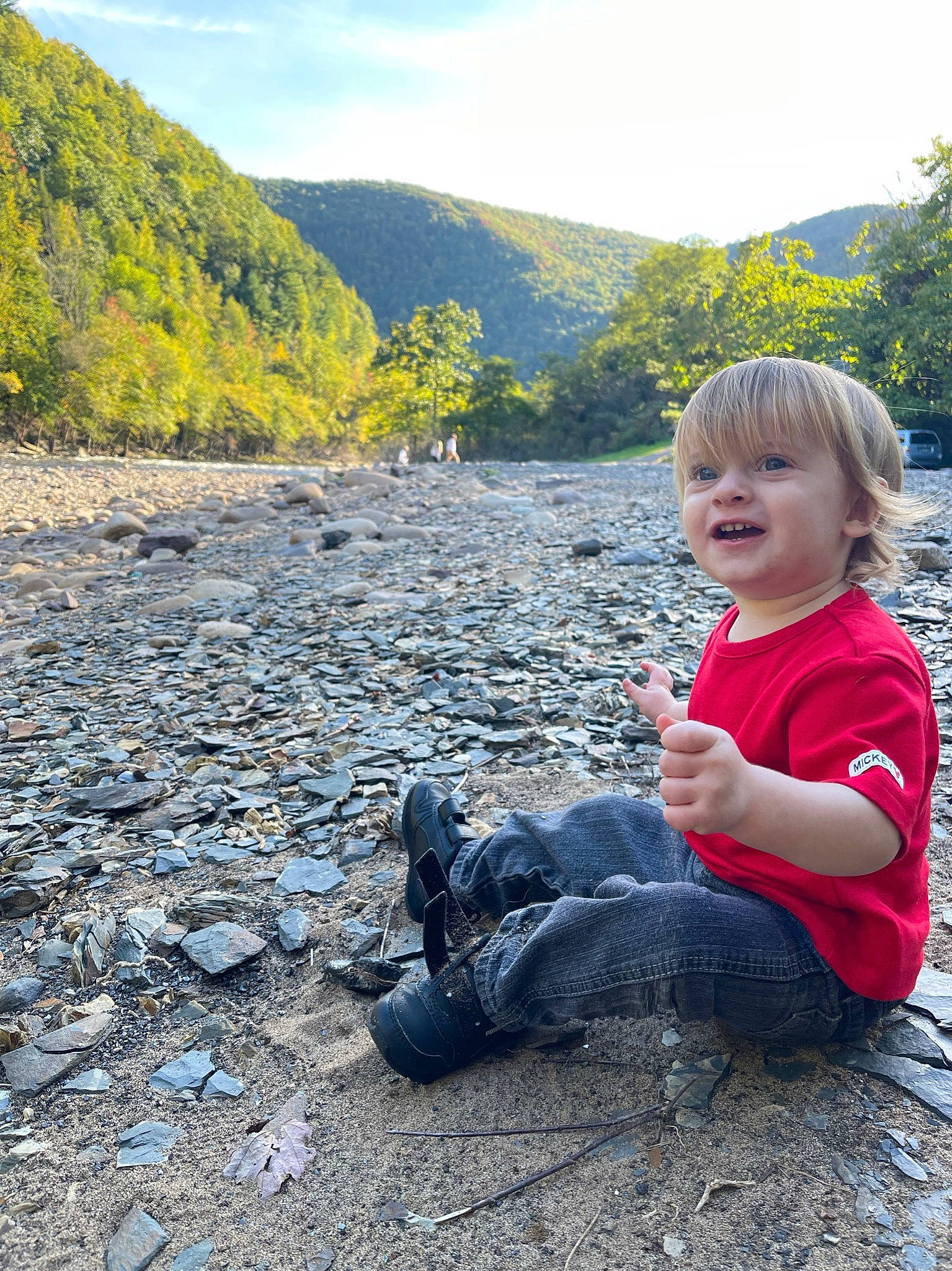 Alonzo joined the competition — help win amazing prizes! bank, cloud, grass, jeans, landscape, leisure, mountain, mountain_range, natural_landscape, people_in_nature, person, plant, recreation, rock, sky, soil, summer, toddler, travel, tree
