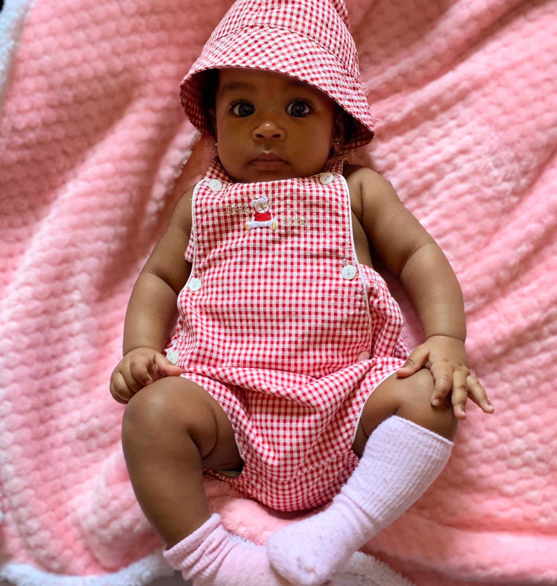 Chelsea joined the competition — help win amazing prizes! baby, baby_toddler_clothing, cheek, child, crochet, doll, hat, headgear, headwear, knitting, pattern, person, pink, skin, toddler, toy