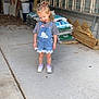 Londyn joined the competition — help win amazing prizes! bags, buckets, casual_clothing, child, concrete_floor, denim_overalls, garage, gardening_supplies, girl, hair_ties, indoor, ladder, person, playful, shed, smile, sneakers, storage, tongue_out, wooden_planks