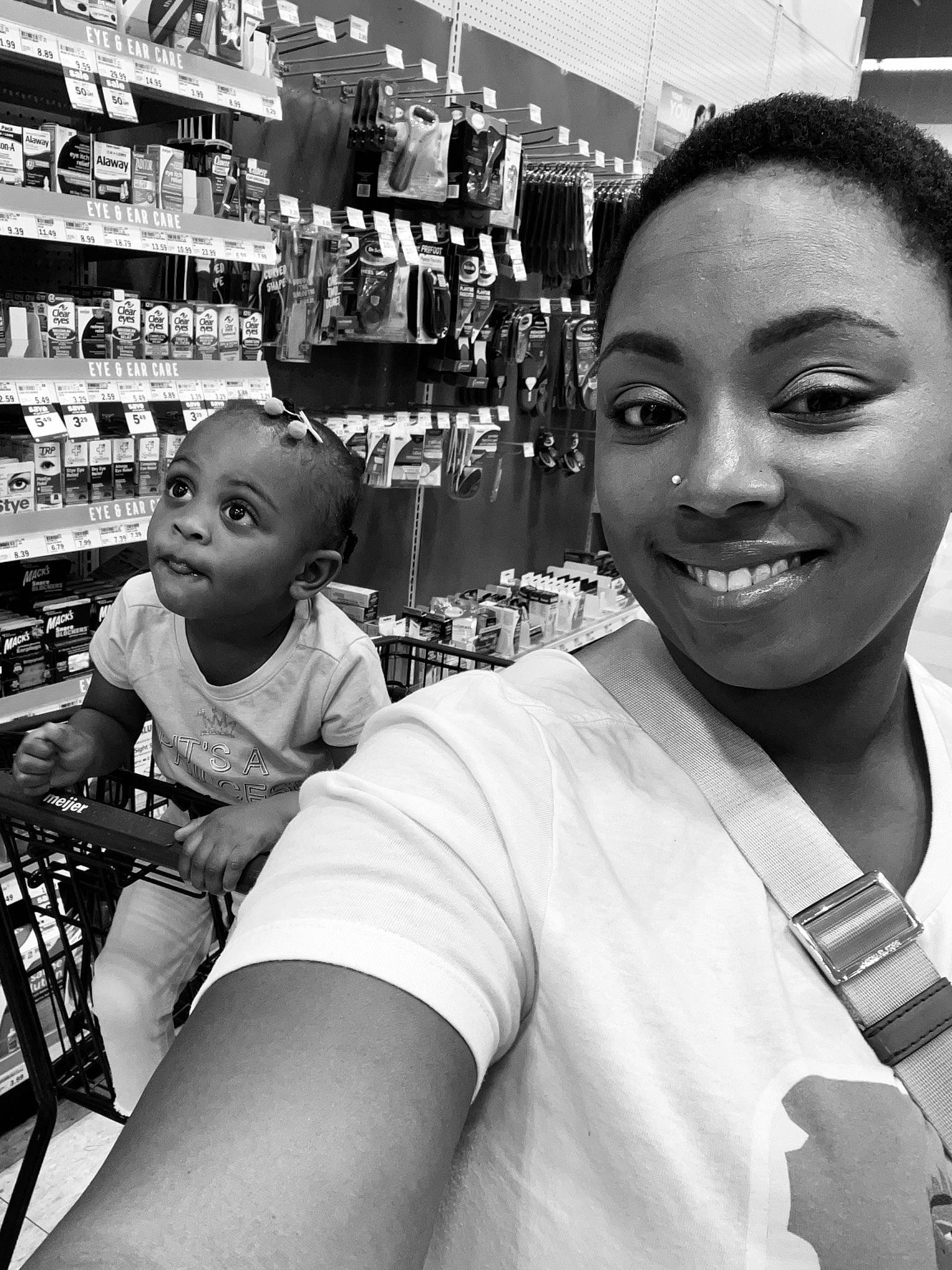 Nia joined the competition — help win amazing prizes! beauty, black, black_and_white, customer, eyelash, eyewear, facial_expression, hairstyle, happy, human, joy, monochrome, monochrome_photography, organ, people, person, photograph, product, shelf, shorts