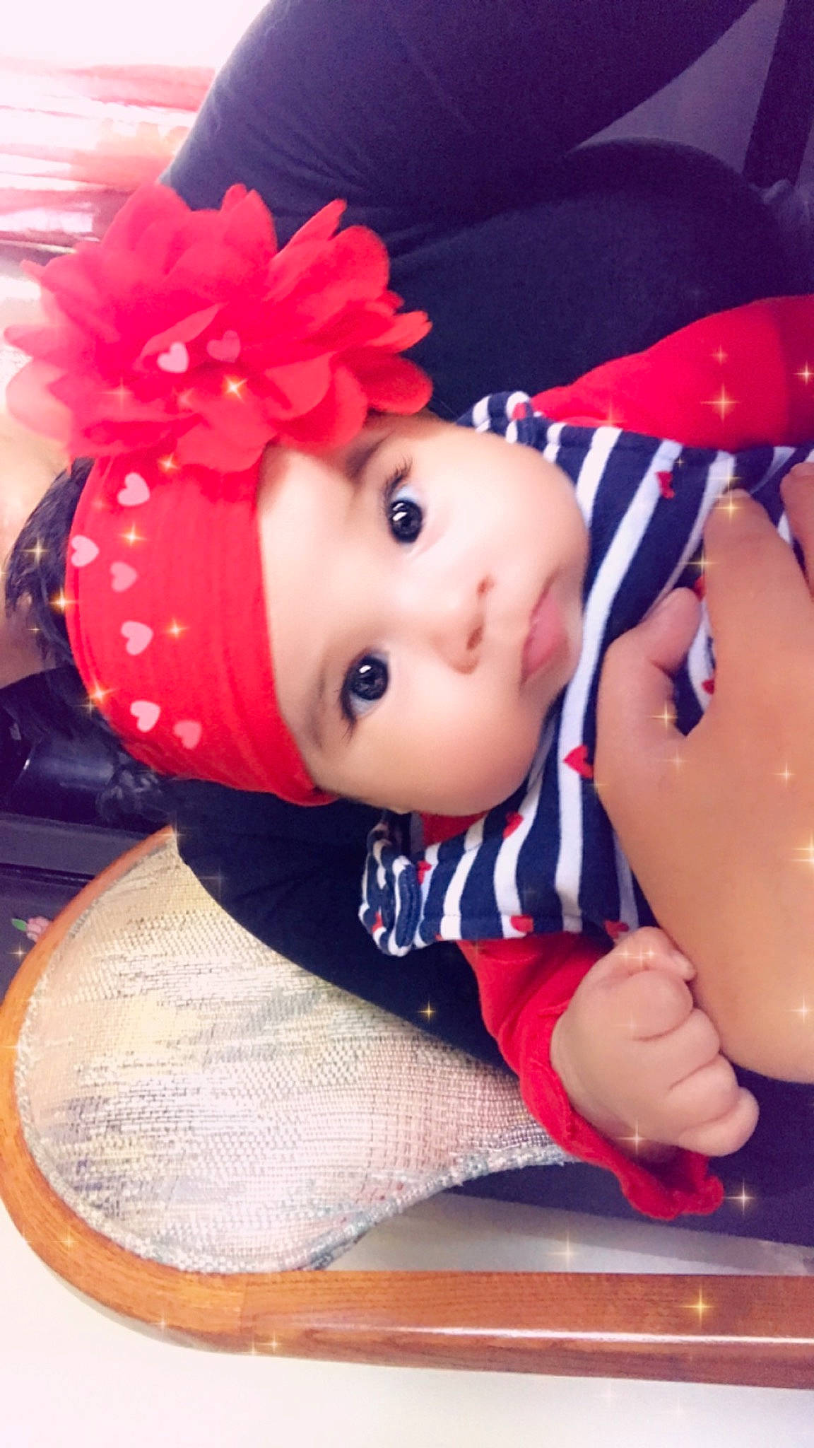 Aileen is registered to the contest to win money with this photo: baby, cheek, child, headgear, headwear, person, pink, red, toddler, toy