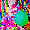 Brynlee joined the competition — help win amazing prizes! balloon, birthday, child, child_model, colorfulness, dress, fun, green, happy, party, party_supply, photo_shoot, photography, pink, play, purple, smile, toddler, yellow